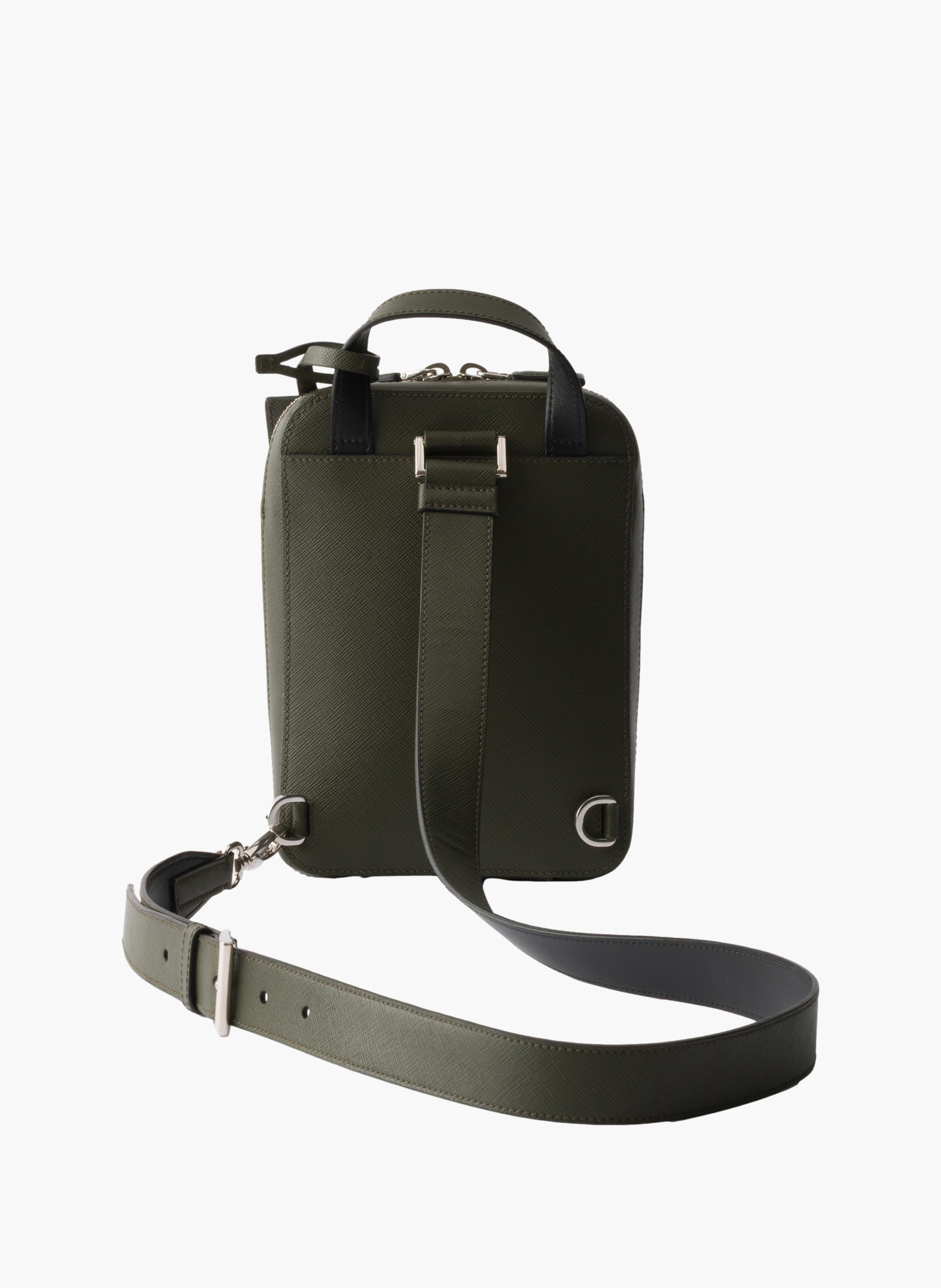 Sac à dos en cuir saffiano PRADA Vert