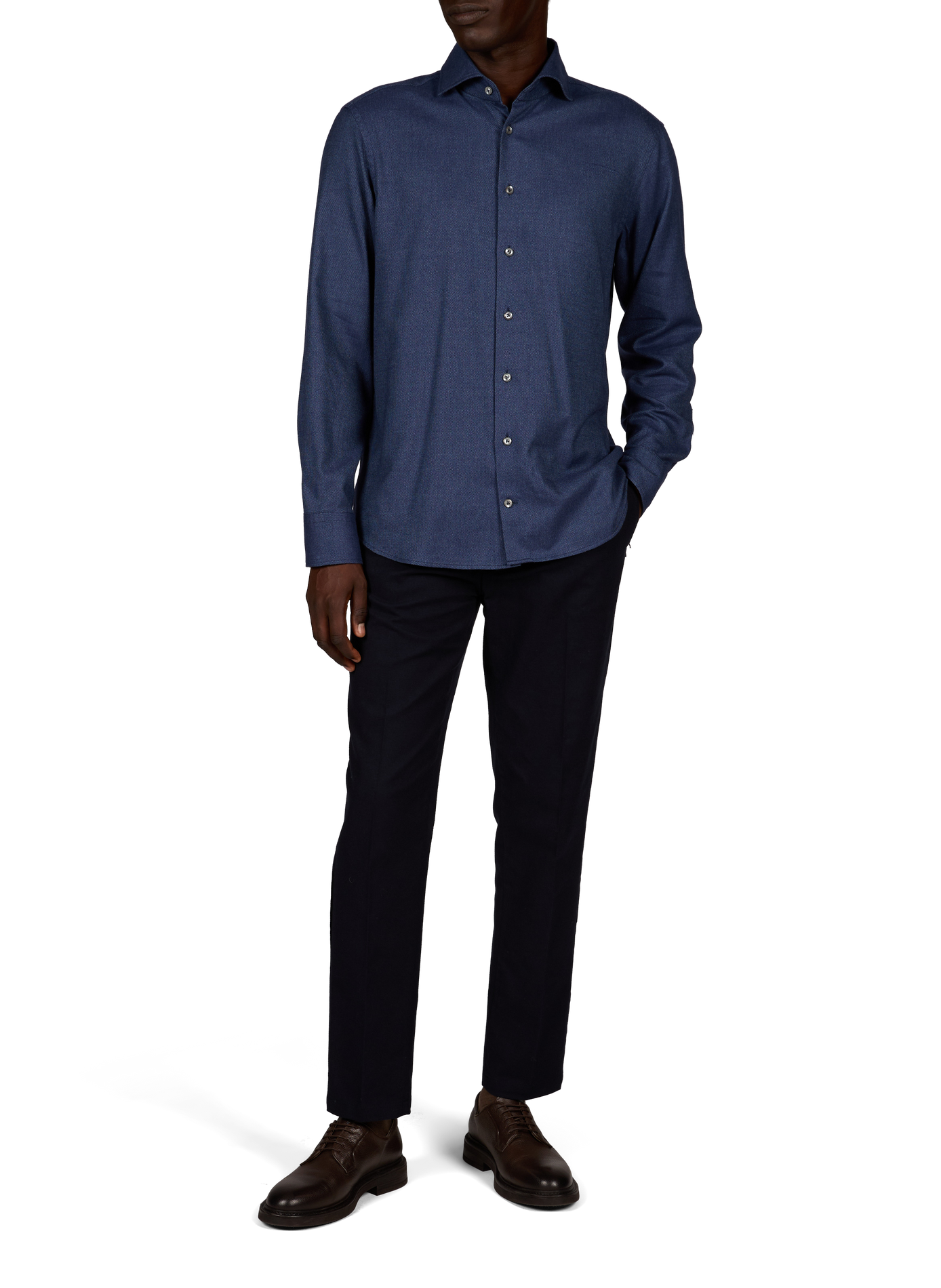 Cotton-blend jacquard-effect shirt VAN LAACK Blue