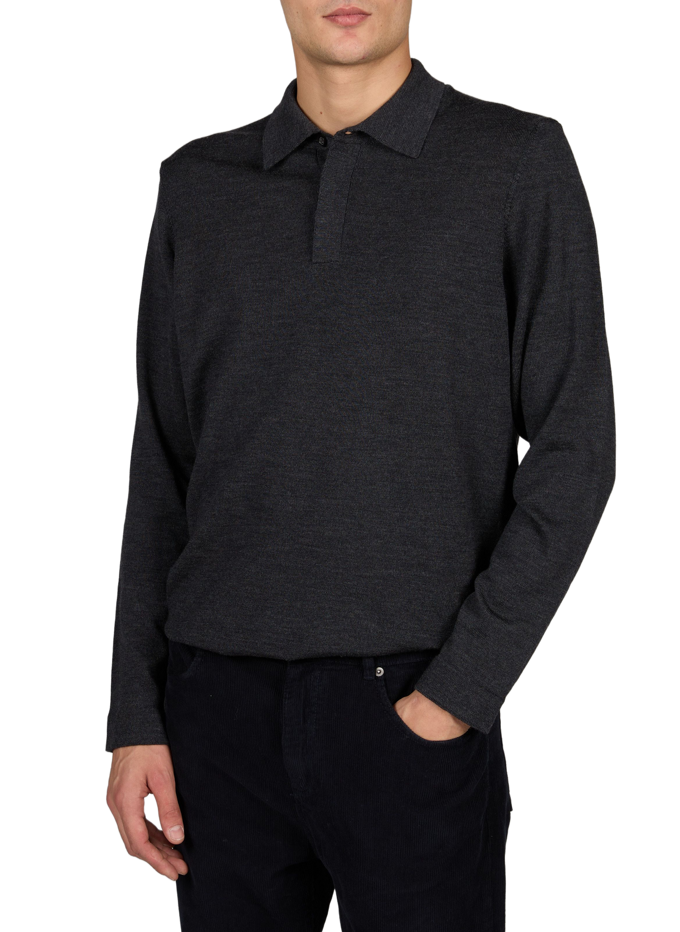 Straight-fit Alessio polo-neck sweater in wool | Grey LAFAURIE Men