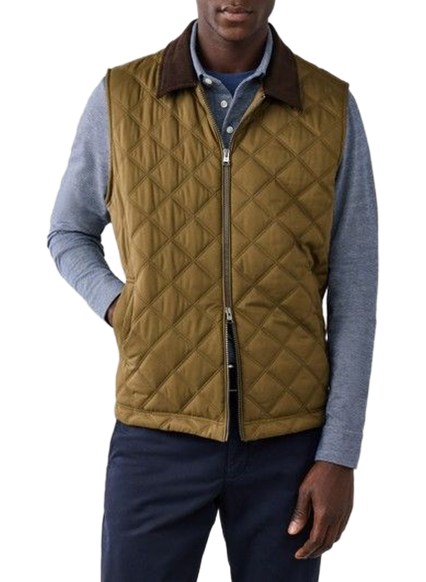 Giacca dritta imbottita con zip FACONNABLE Kaki