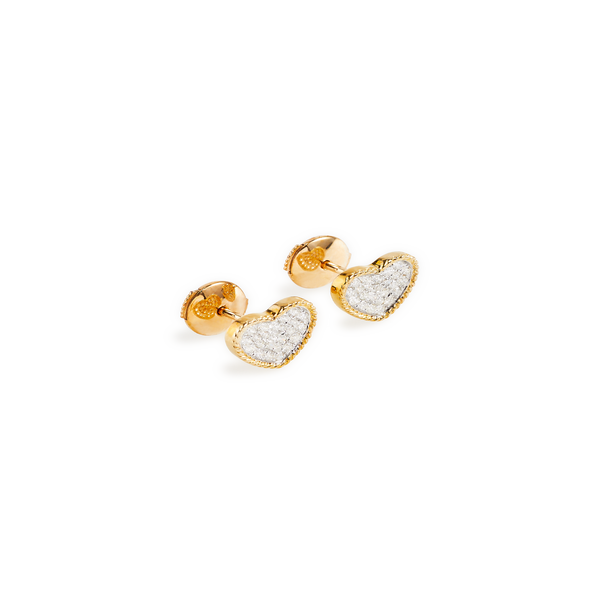 Shop Yvonne Léon Baby Coeur Diamond Stud Earrings In Golden