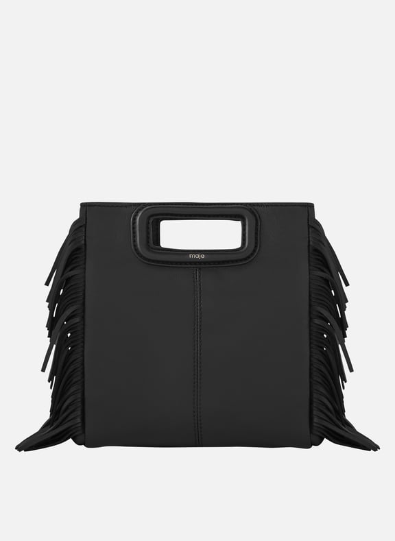 Sac bandoulière en cuir lisse m Noir by MAJE MAJE Sac bandoulière en cuir lisse m Noir