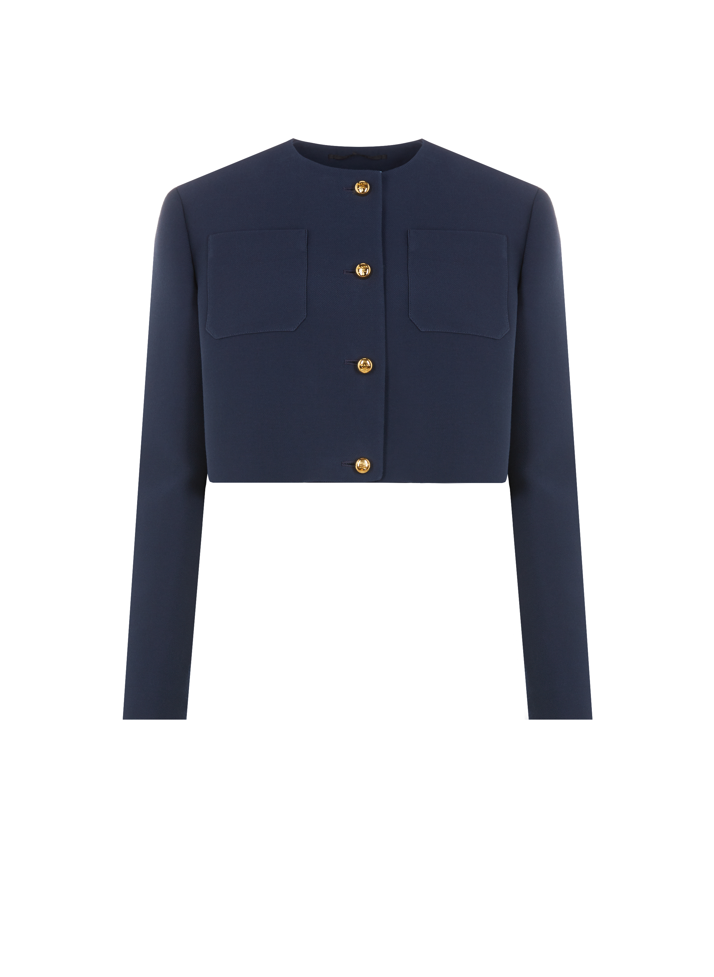 Short wool and silk jacket PRADA Blue