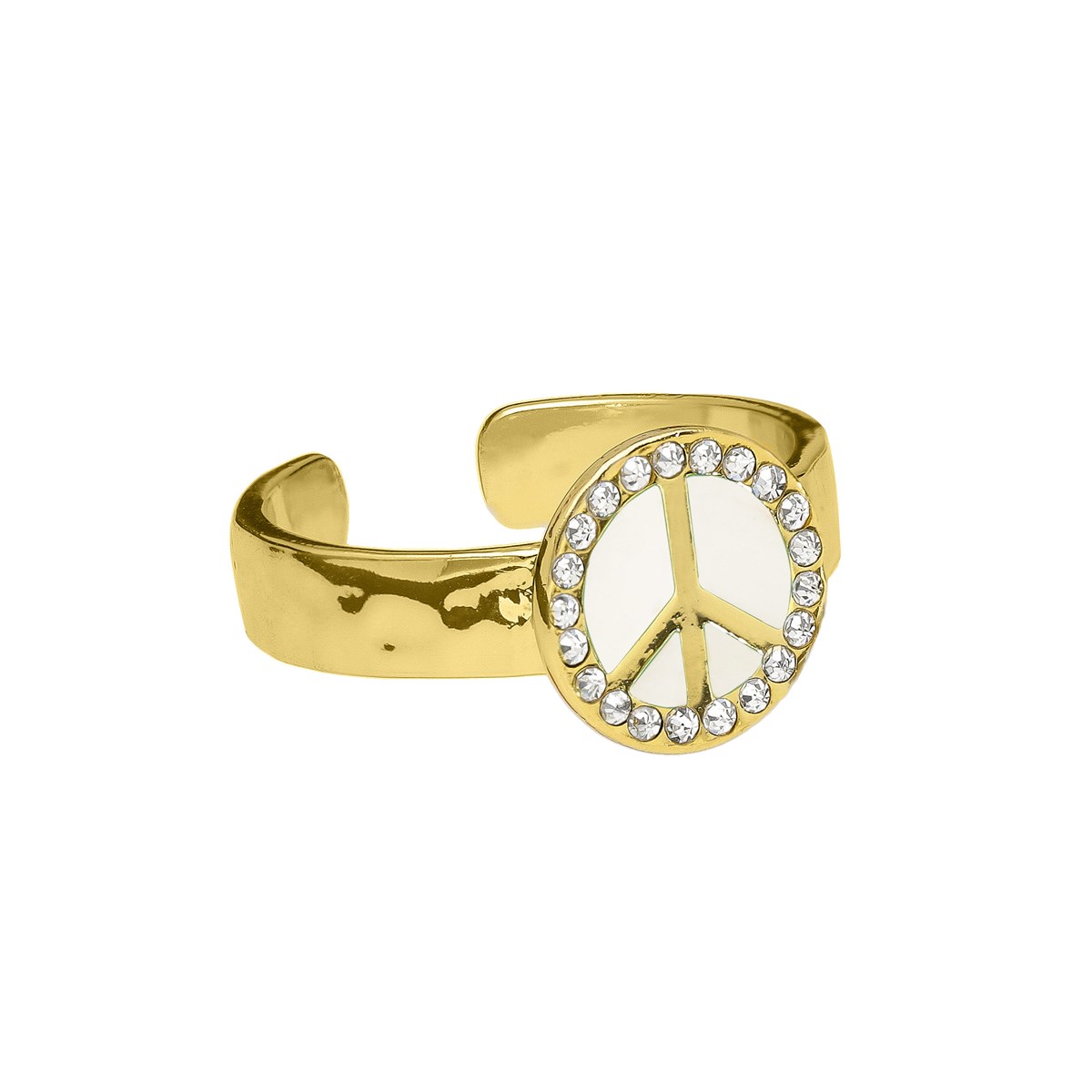 Bague avec cabochon en émail et corps en laiton doré fyesta HIPANEMA Blanc