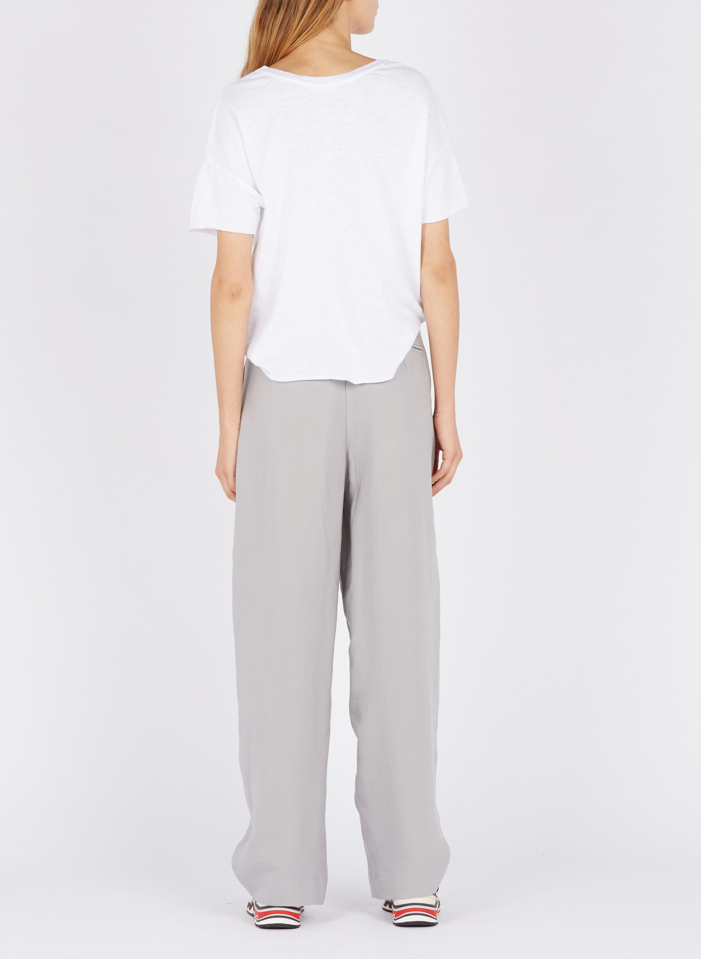 Tee-shirt col rond loose en coton sonoma AMERICAN VINTAGE Blanc