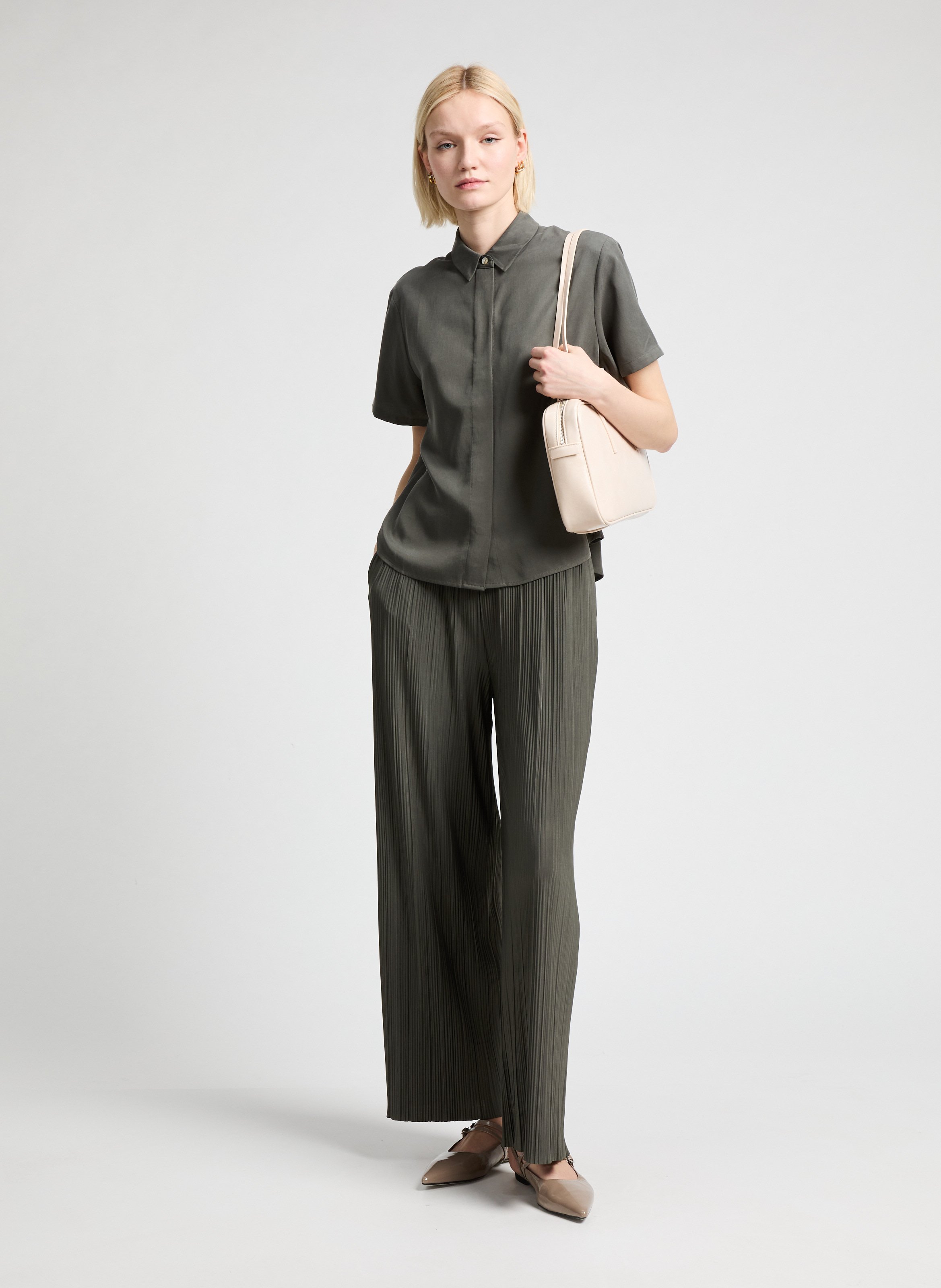 Pantalon fluide plissé Uma SAMSOE SAMSOE Marron