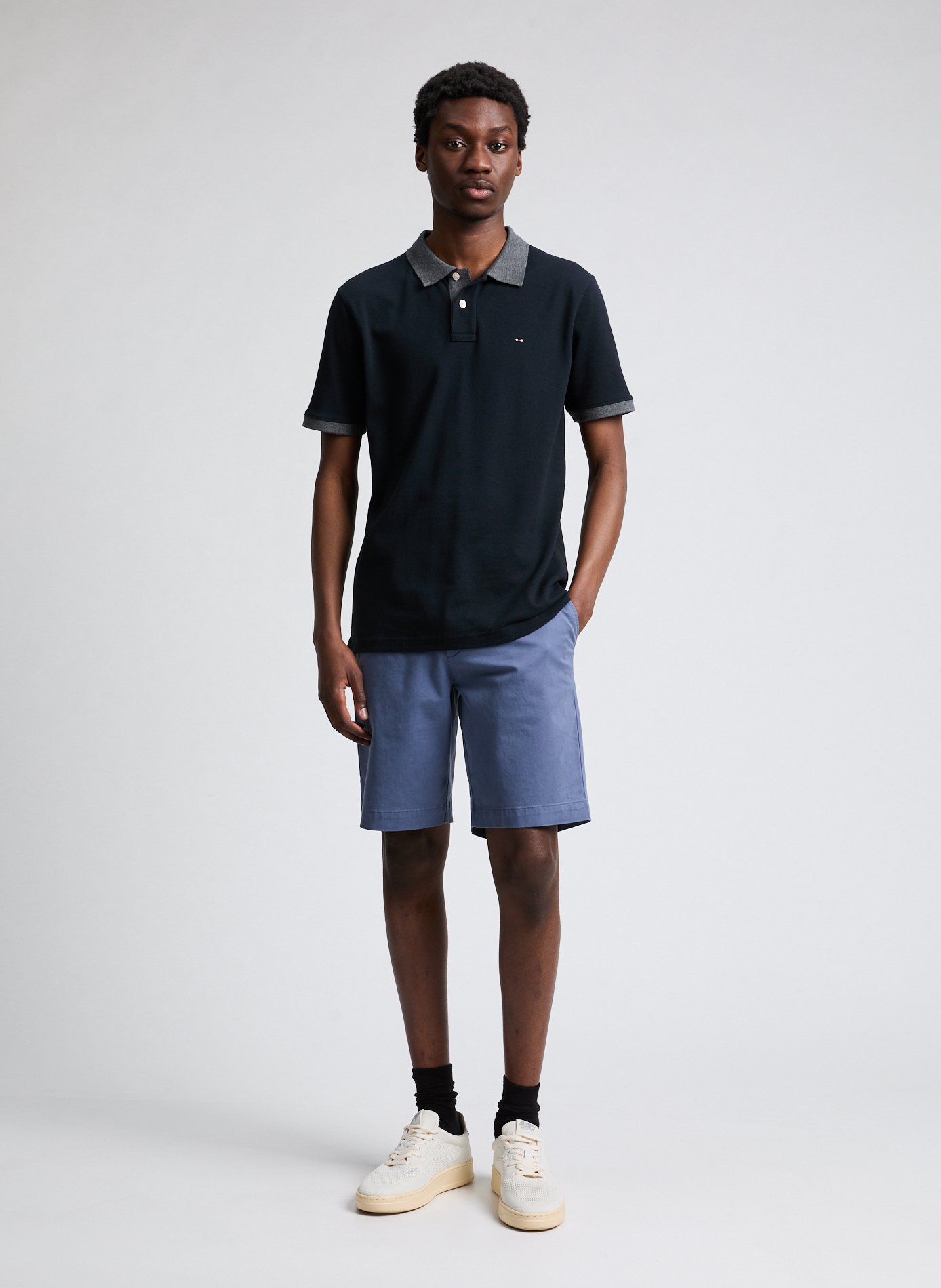Short sleeve cotton polo shirt EDEN PARK Black