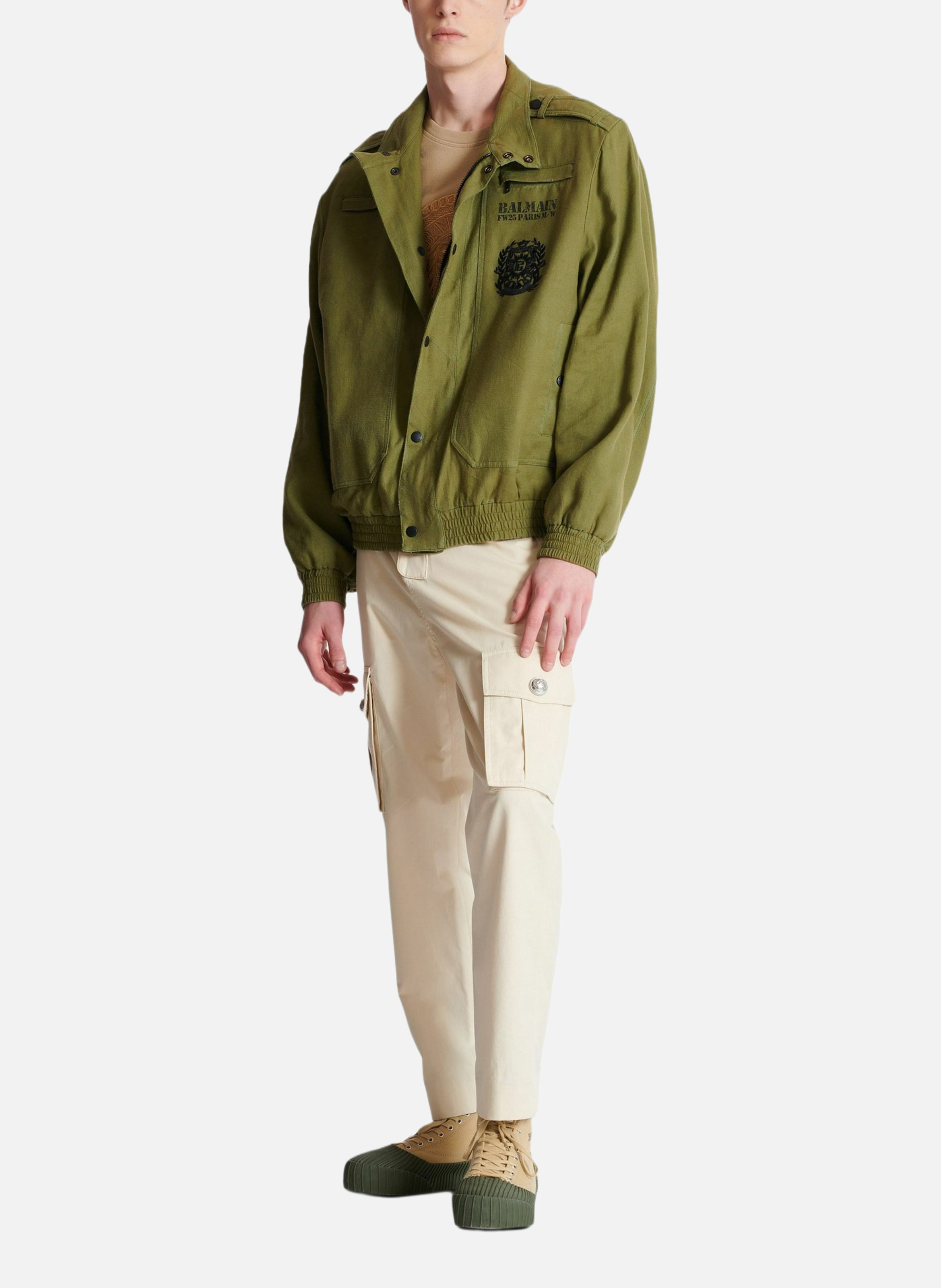 T-shirt brodé balmain médaille BALMAIN Beige