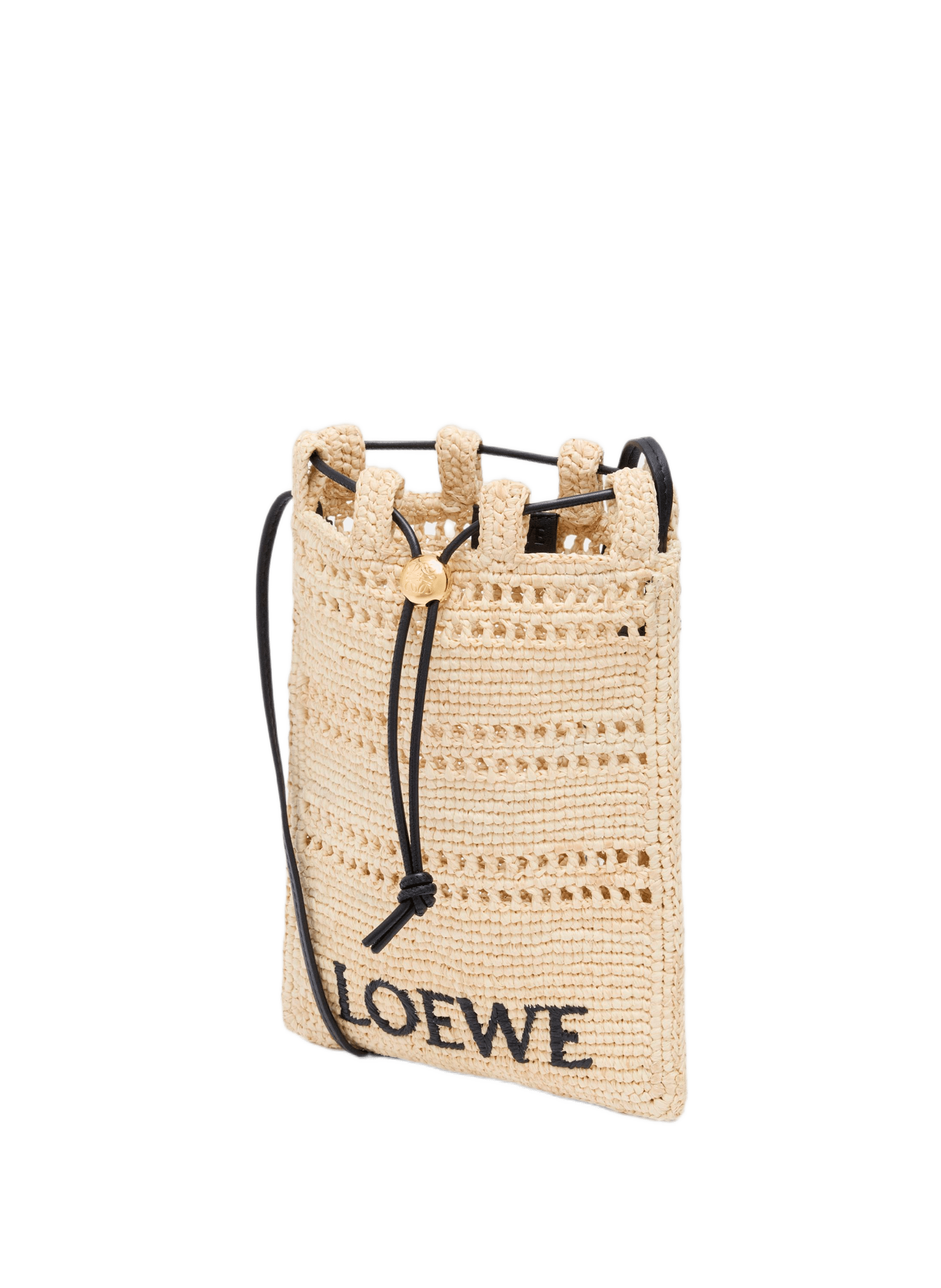 Raffia and leather shoulder bag LOEWE Beige