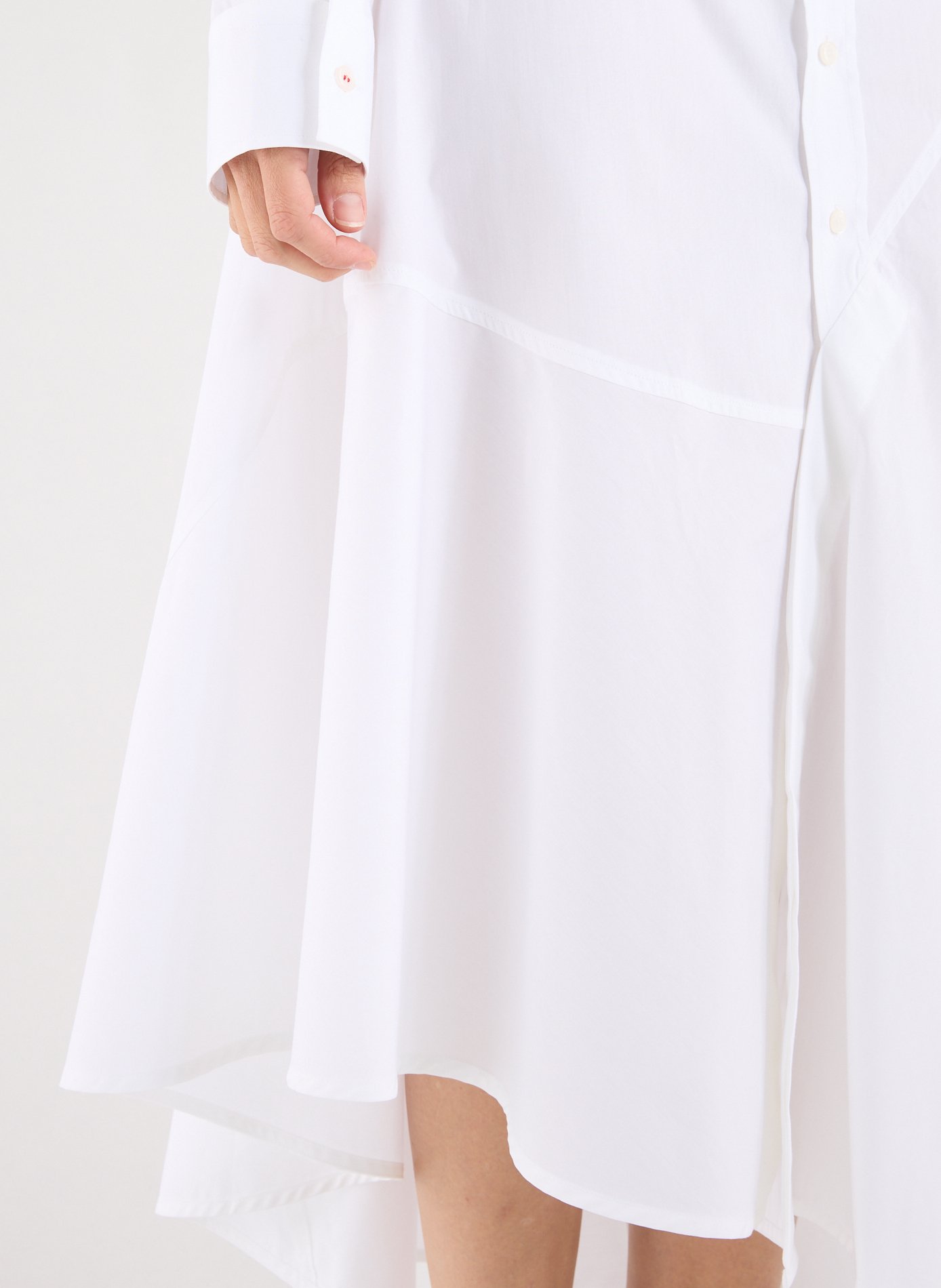 Asymmetrical Cotton Shirt Dress VICTORIA BECKHAM White