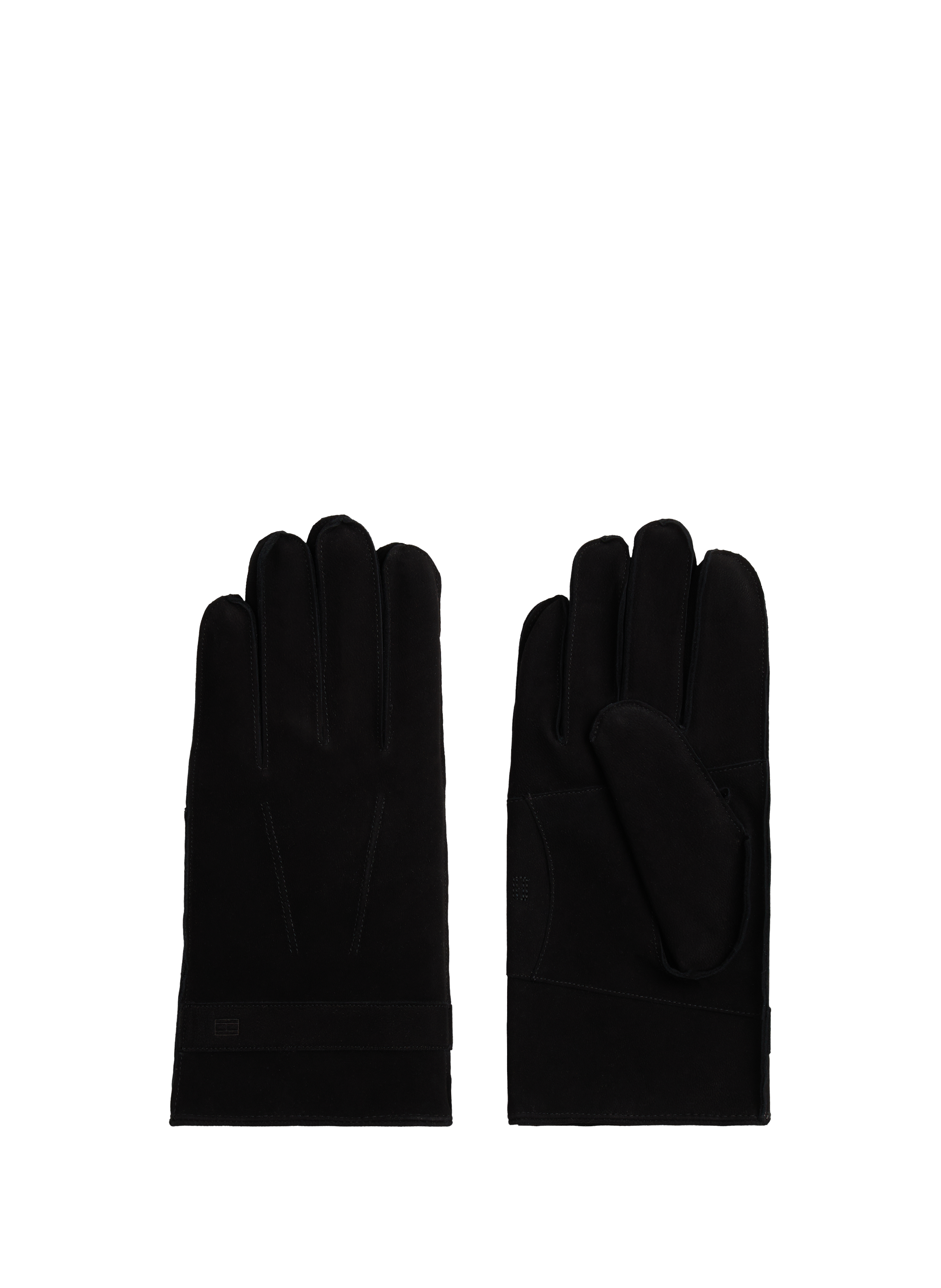 TOMMY HILFIGER Tommy Hilfiger Flag leather gloves Black