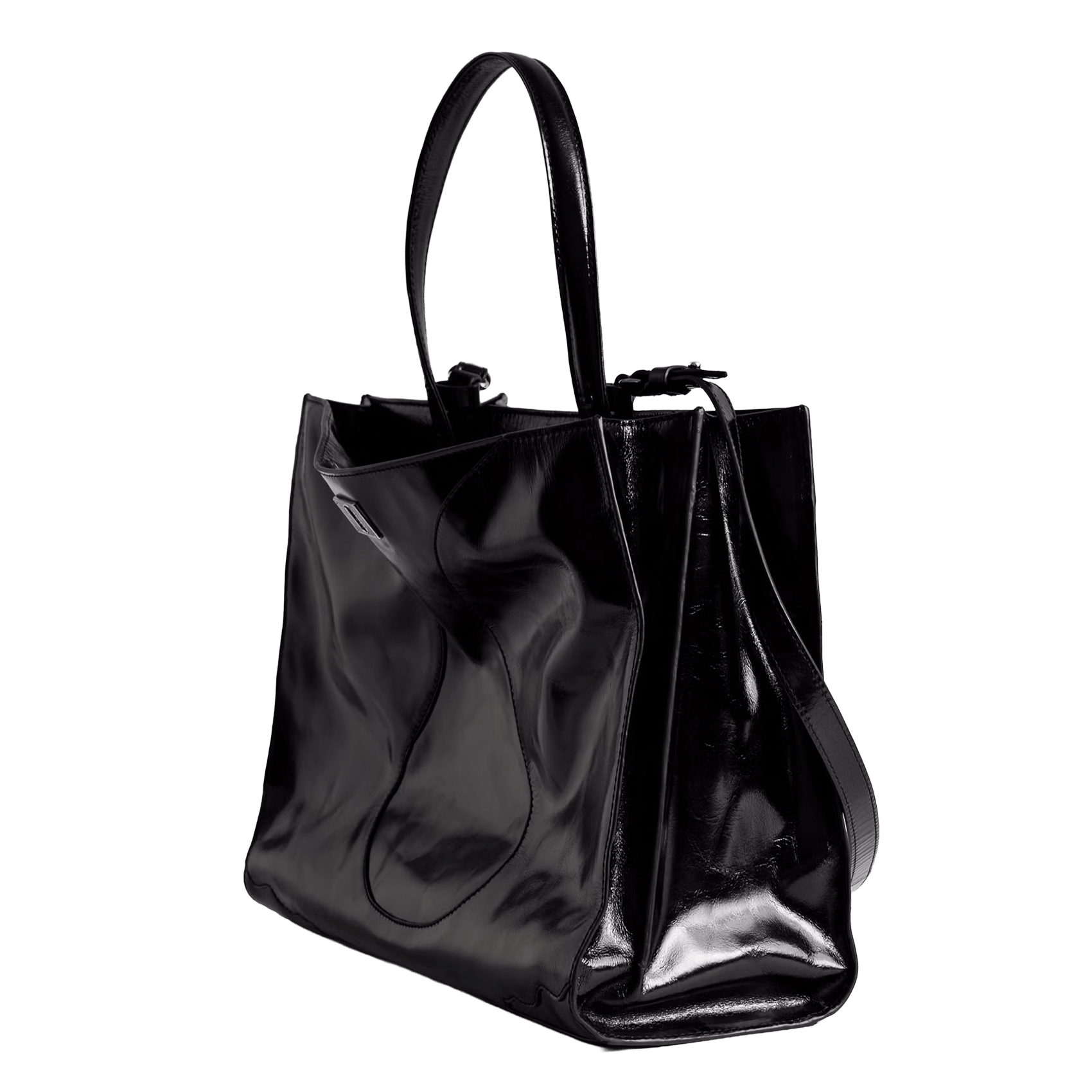 Sac vintage en cuir verni jack ZADIG&VOLTAIRE Noir