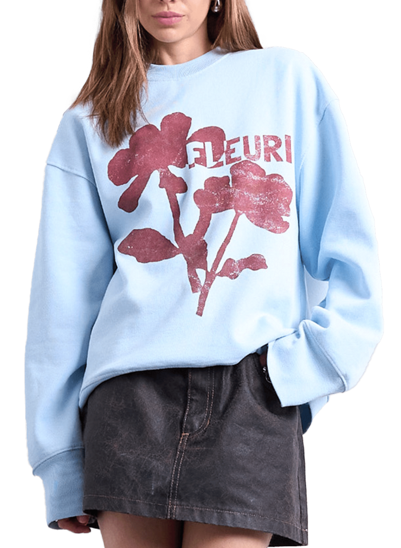 TOPSHOP Graphic logo cotton sweatshirt Blue