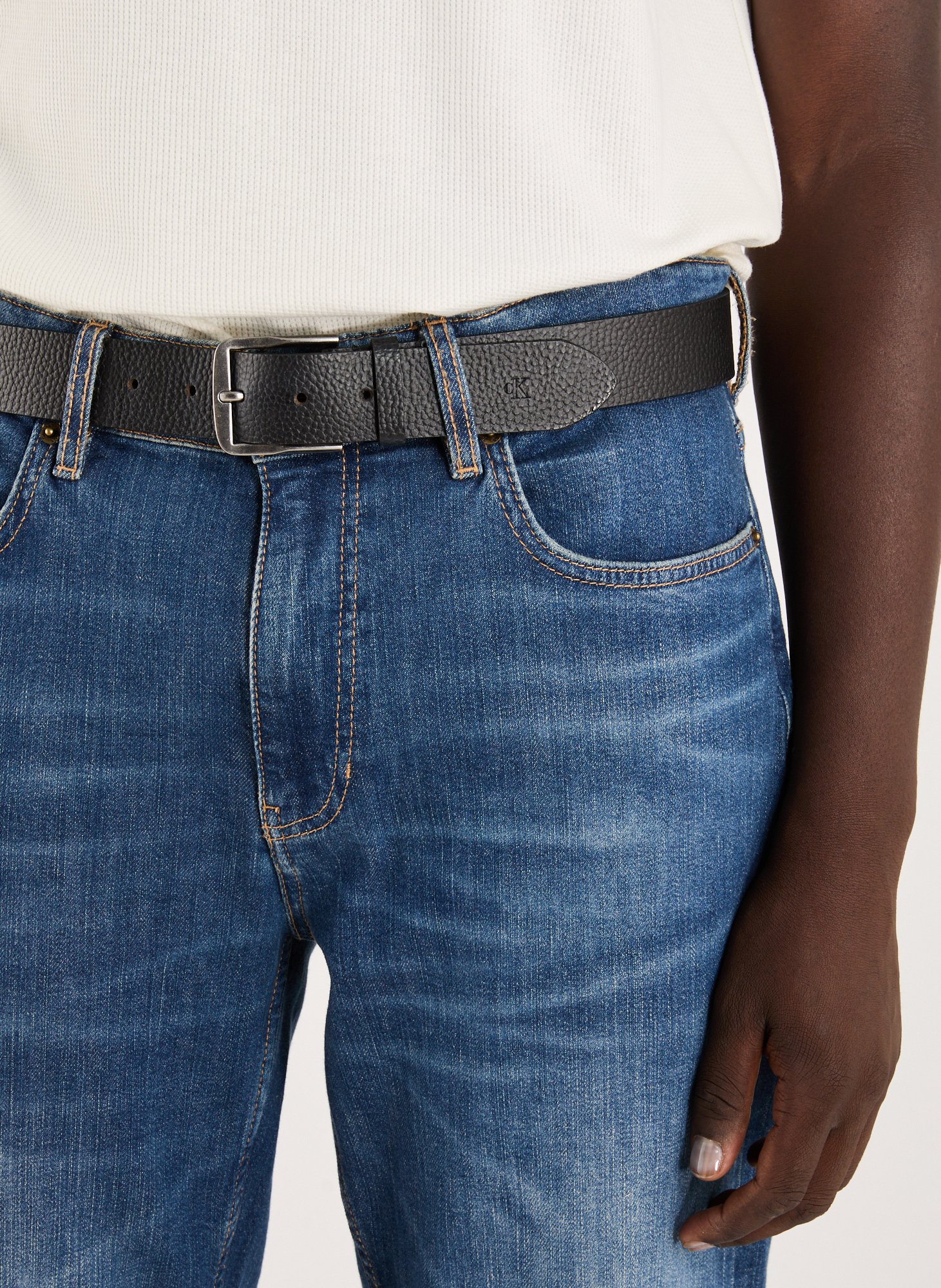 Leather belt with buckle CALVIN KLEIN Black