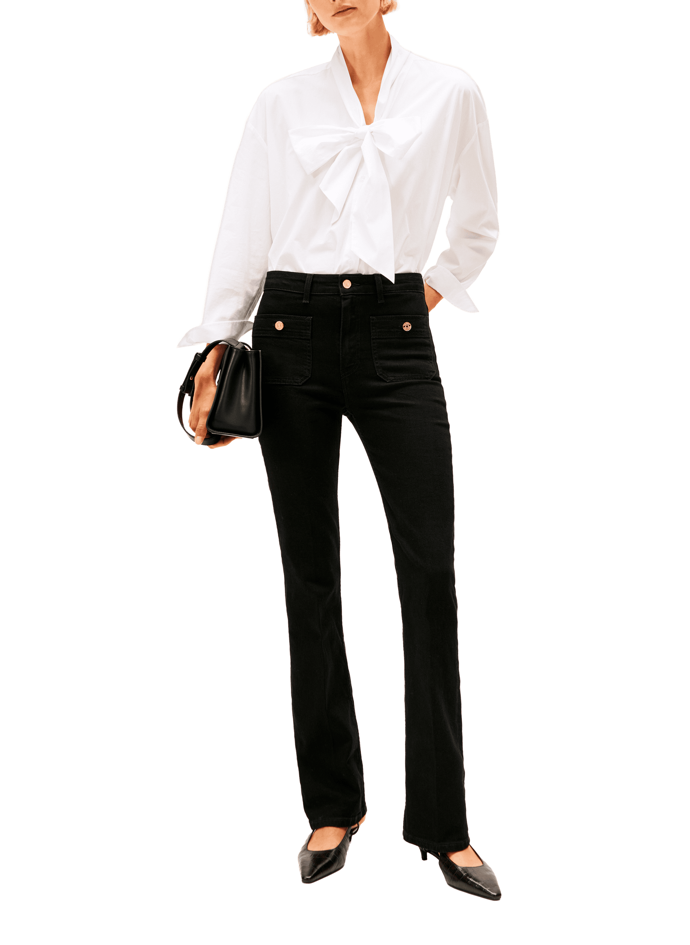 Jean boot-cut en coton mélangé TOMMY HILFIGER Noir