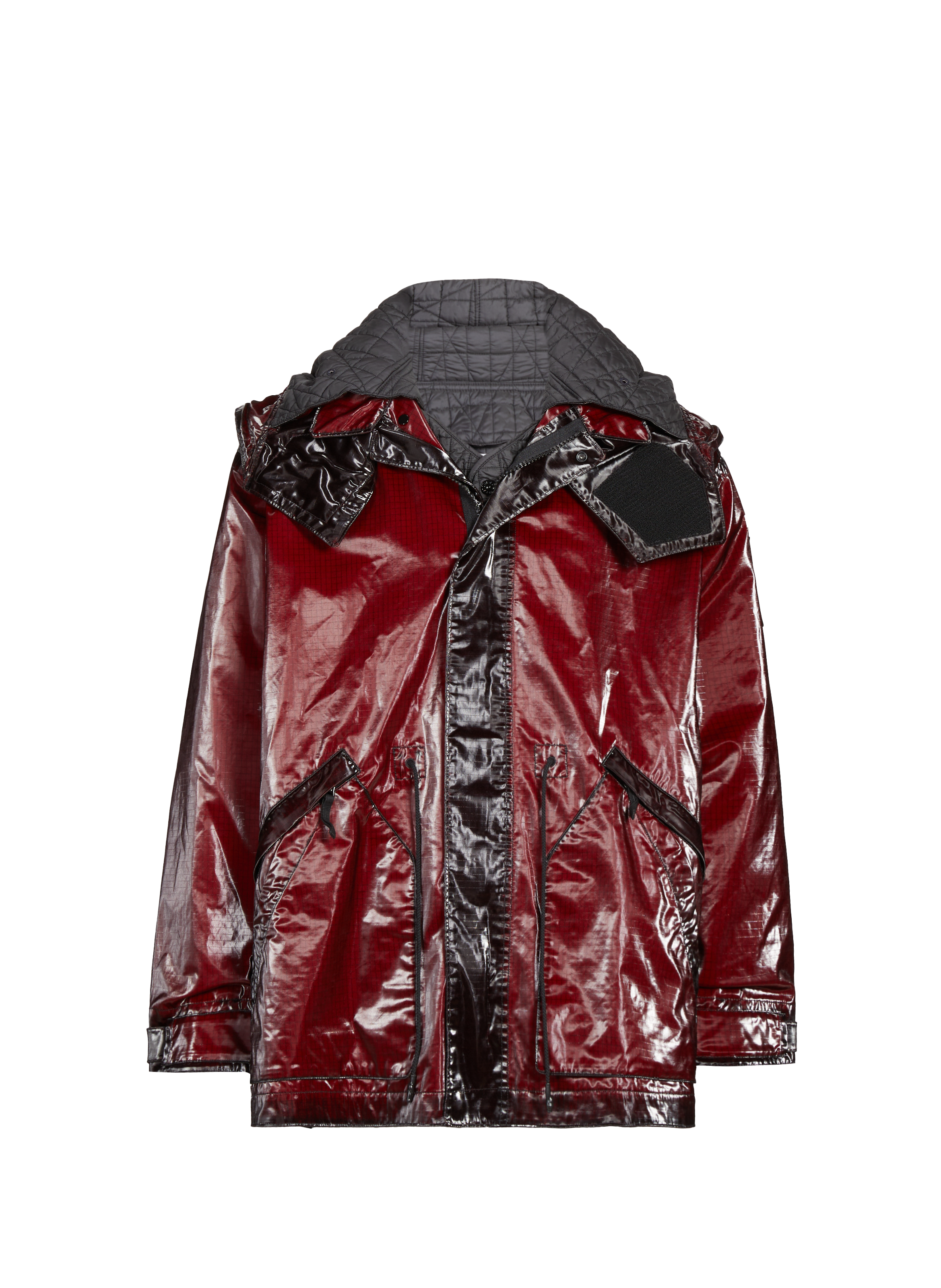 Prismatico Uneven Ripstop Hooded Parka STONE ISLAND Red