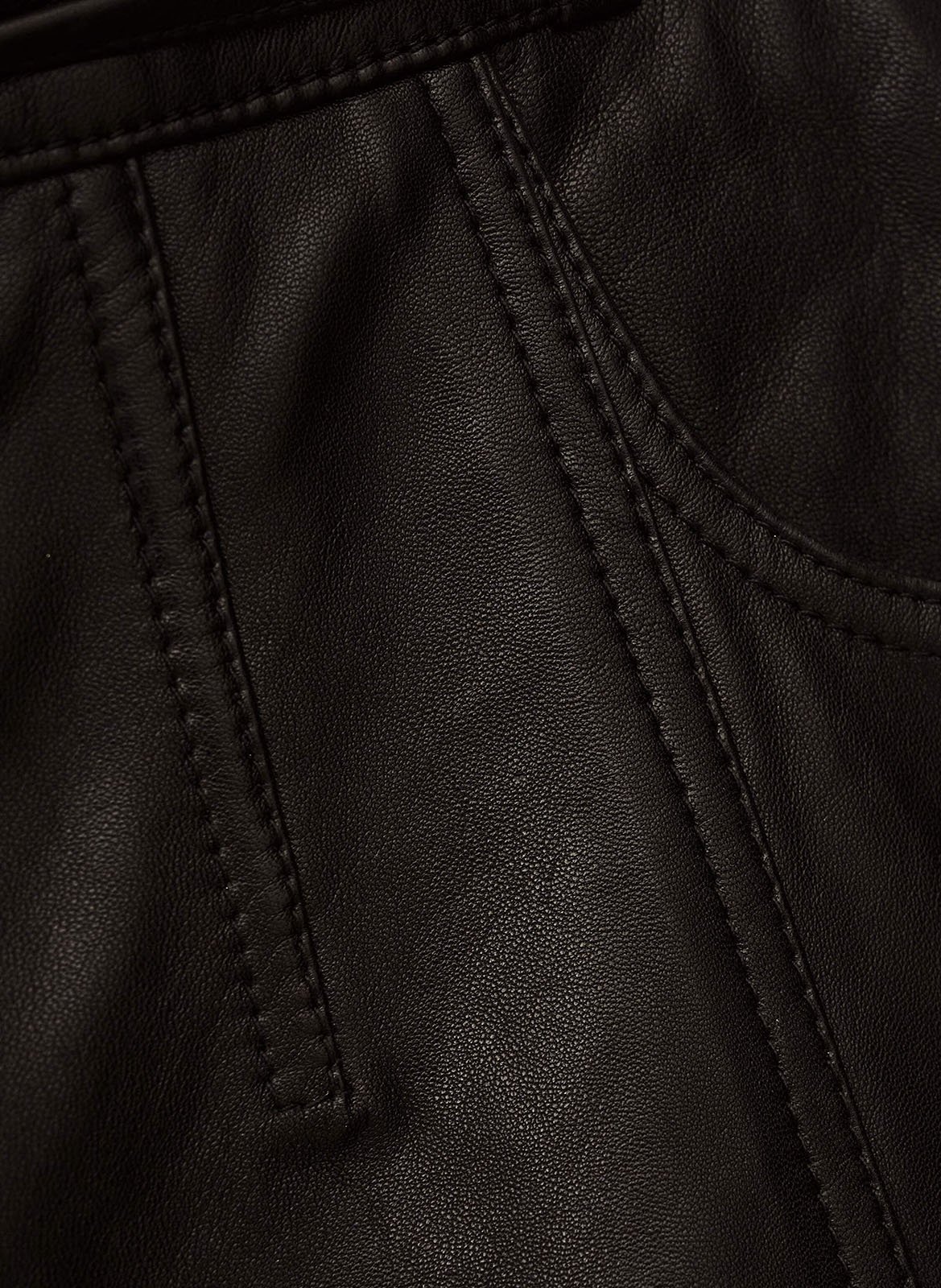 Short droit en cuir ayra BA&SH Noir