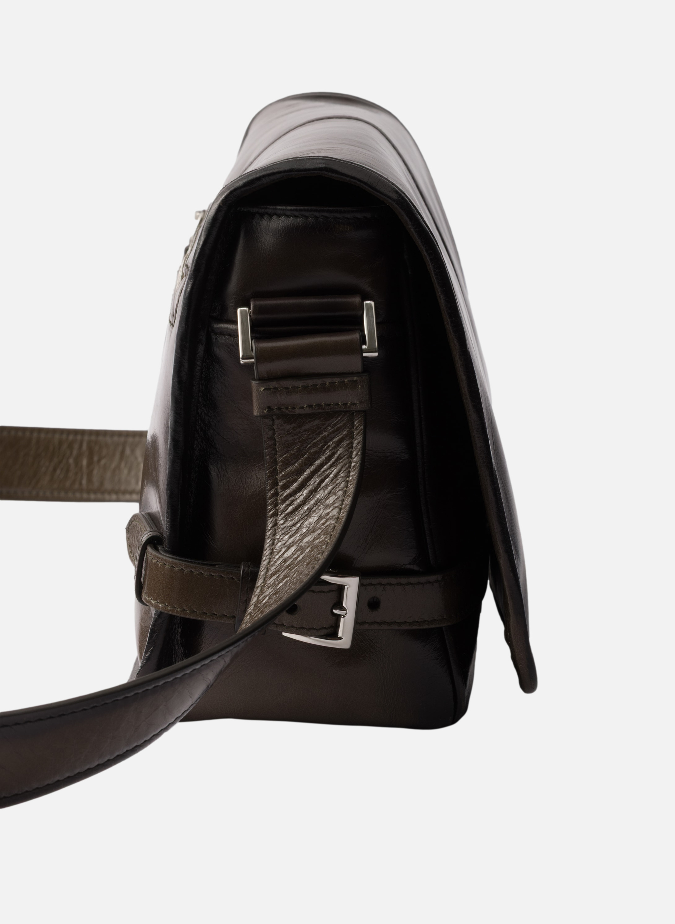 Sac à bandoulière en cuir vieilli PRADA Vert