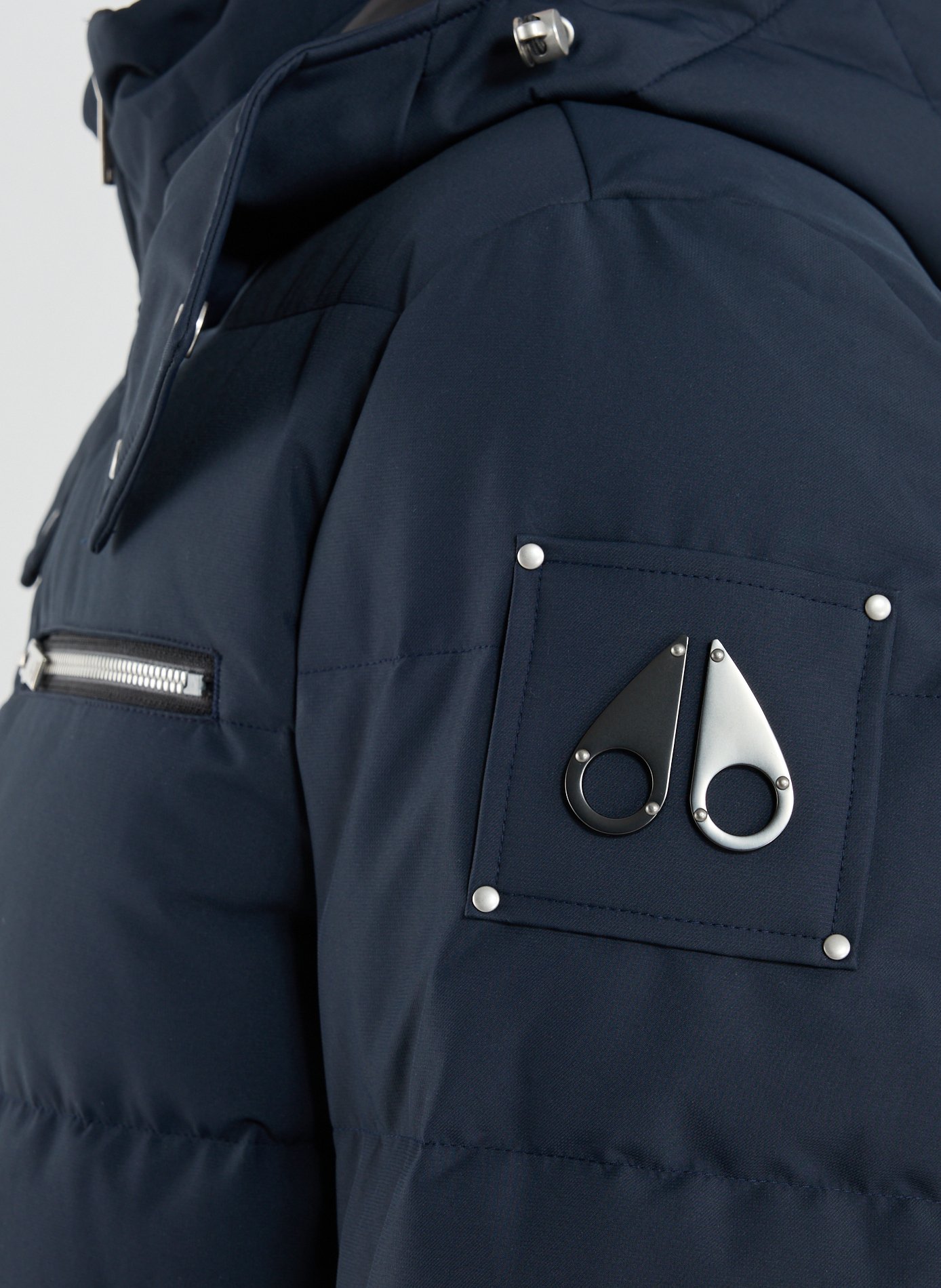 Quilted hooded puffer jacket MOOSE KNUCKLES Blue