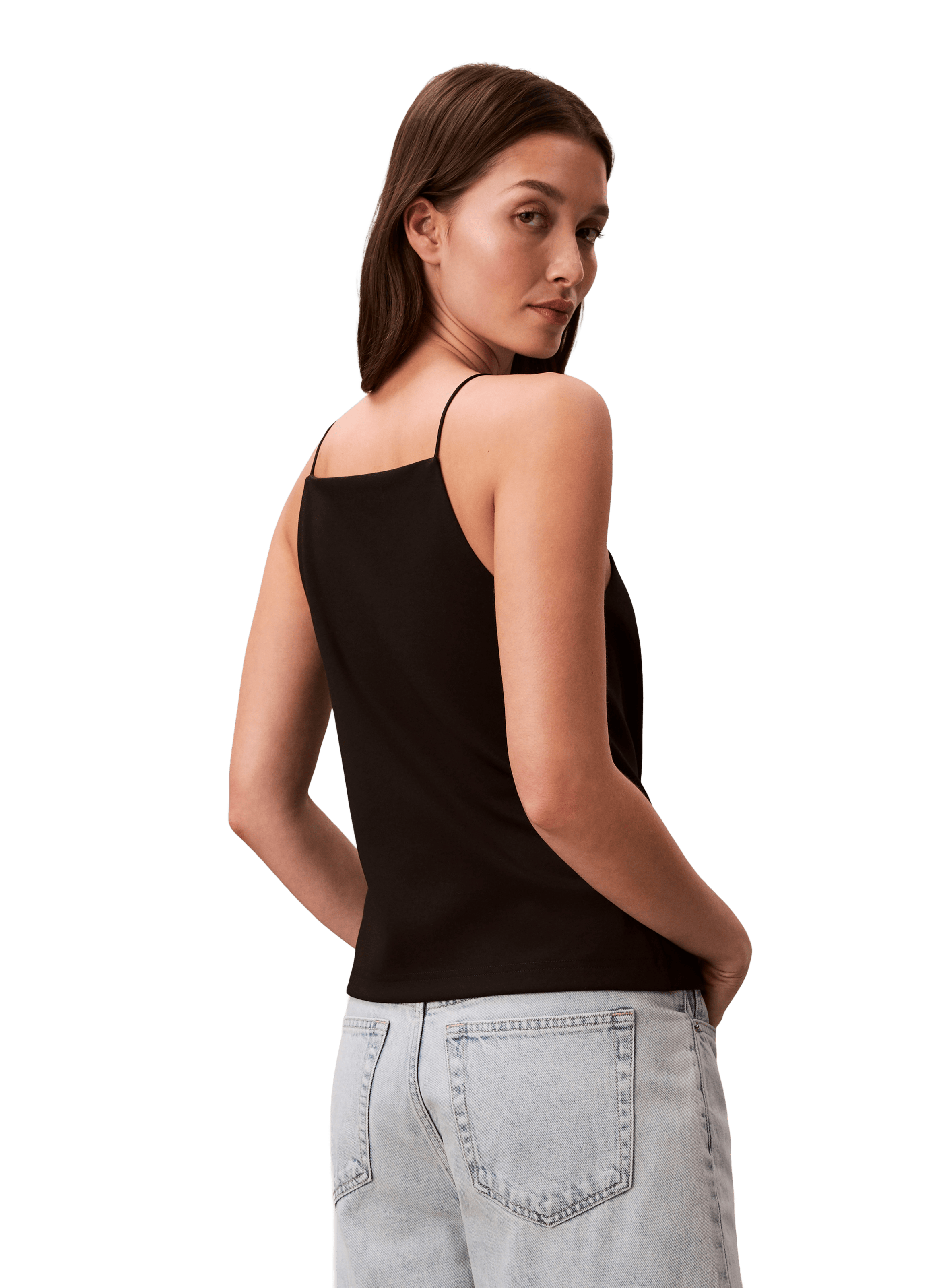 Débardeur uni à fines bretelles CALVIN KLEIN Black