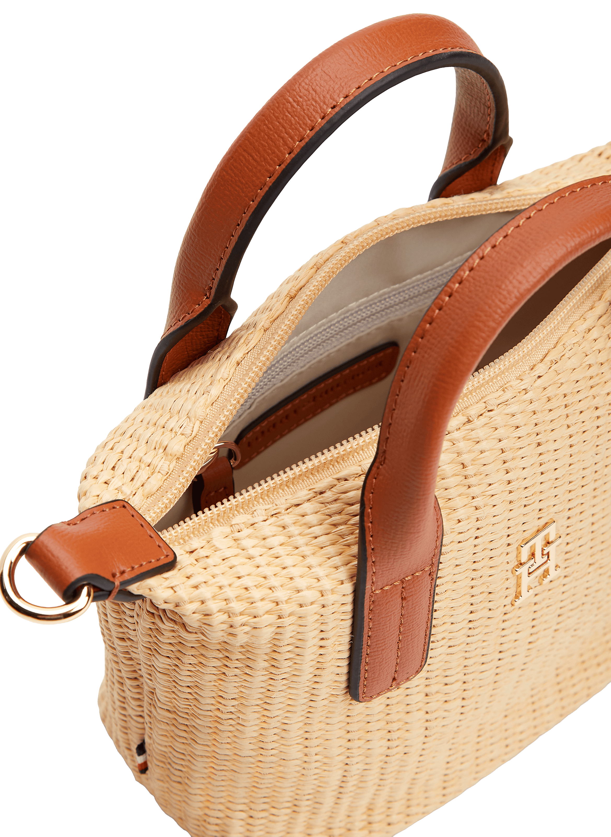 Sac à bandoulière amovible tressé TOMMY HILFIGER Marron