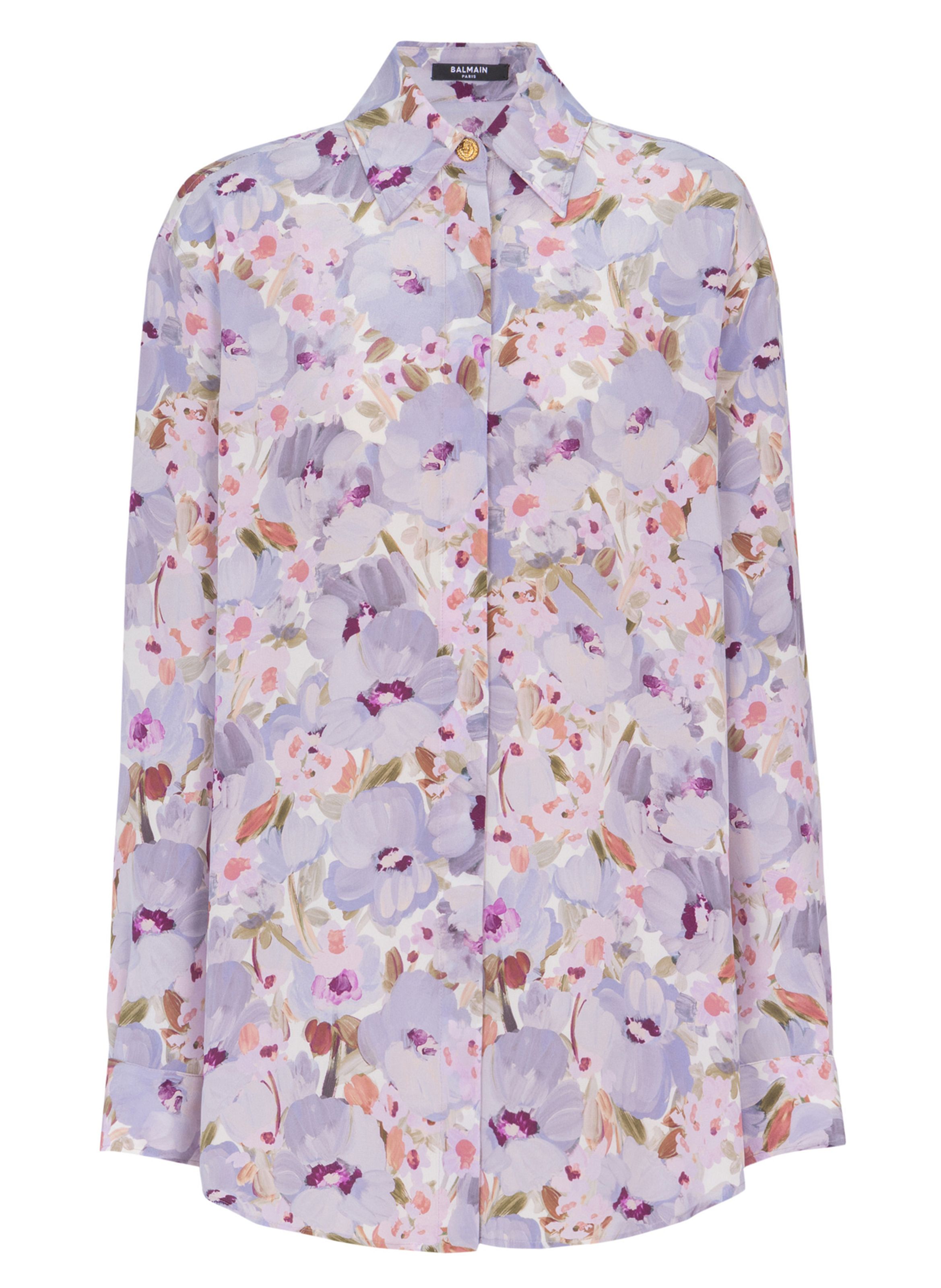 Chemise en popeline de coton imprimé BALMAIN Multicolore