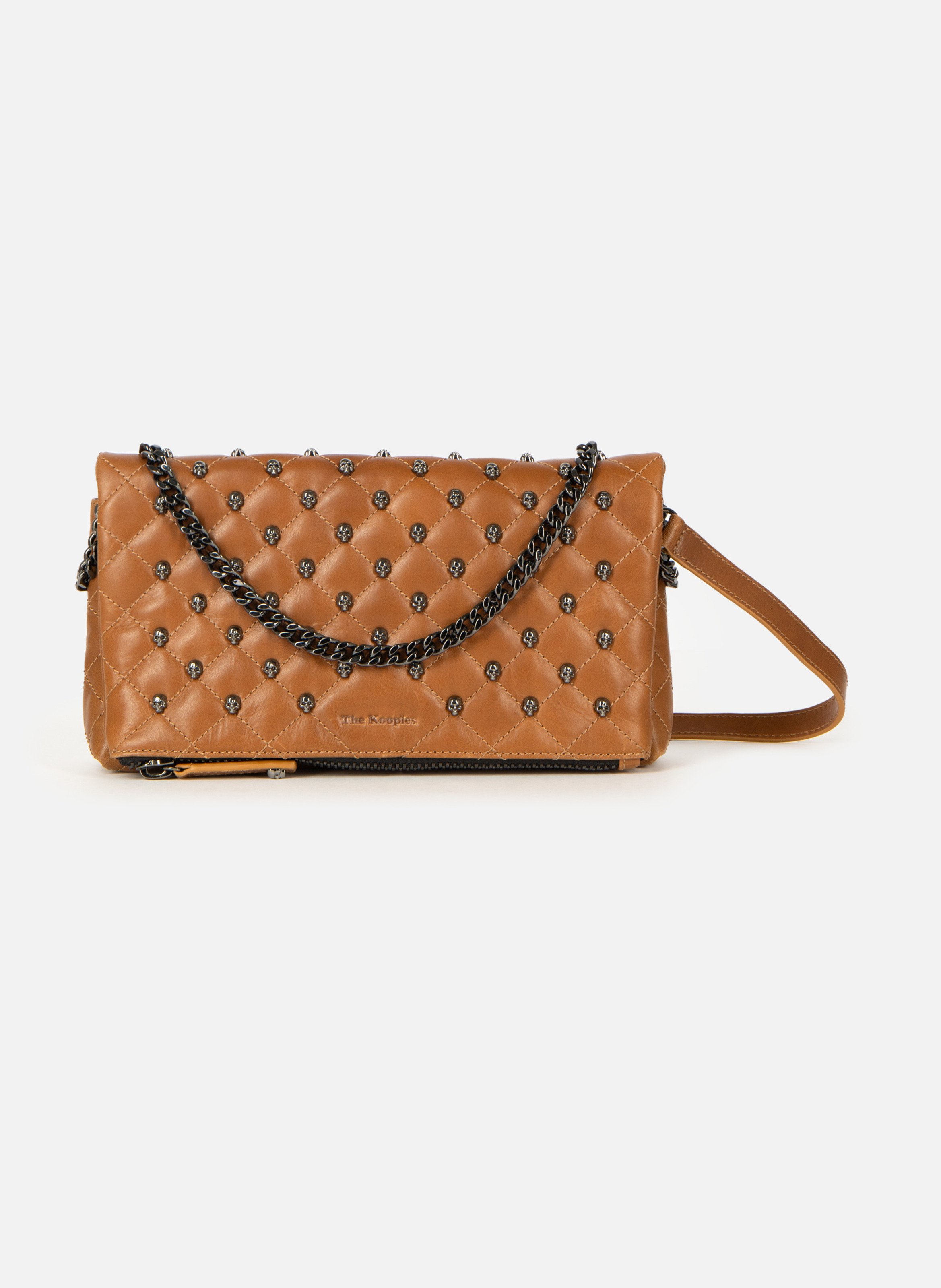 Pochette héritage small en cuir craquelé THE KOOPLES Marron