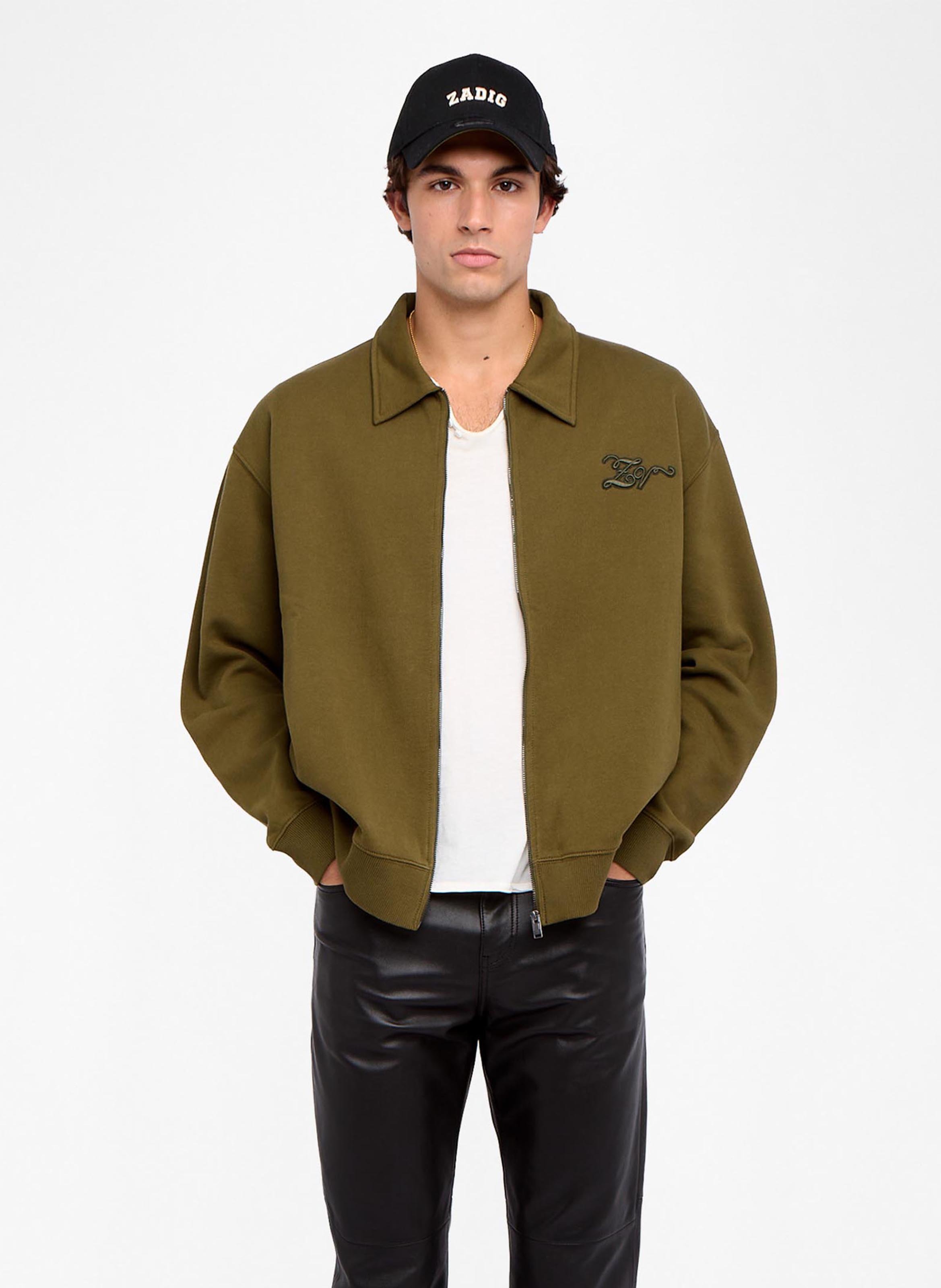 Sweat droit col classique en coton moyaz ZADIG&VOLTAIRE Vert