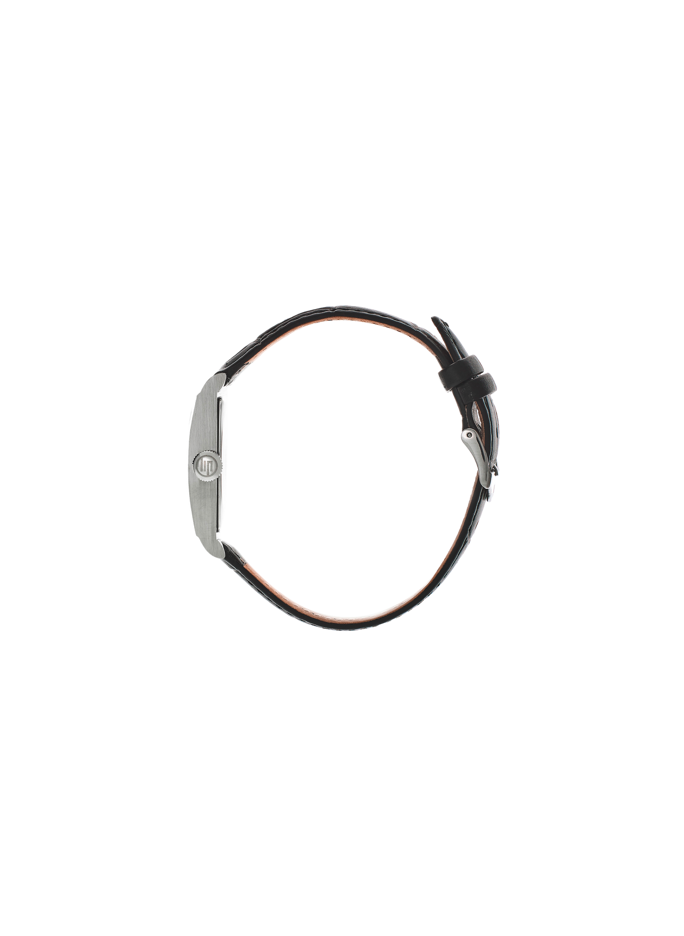 Montre quartz rectangulaire bracelet en cuir LIP Argent