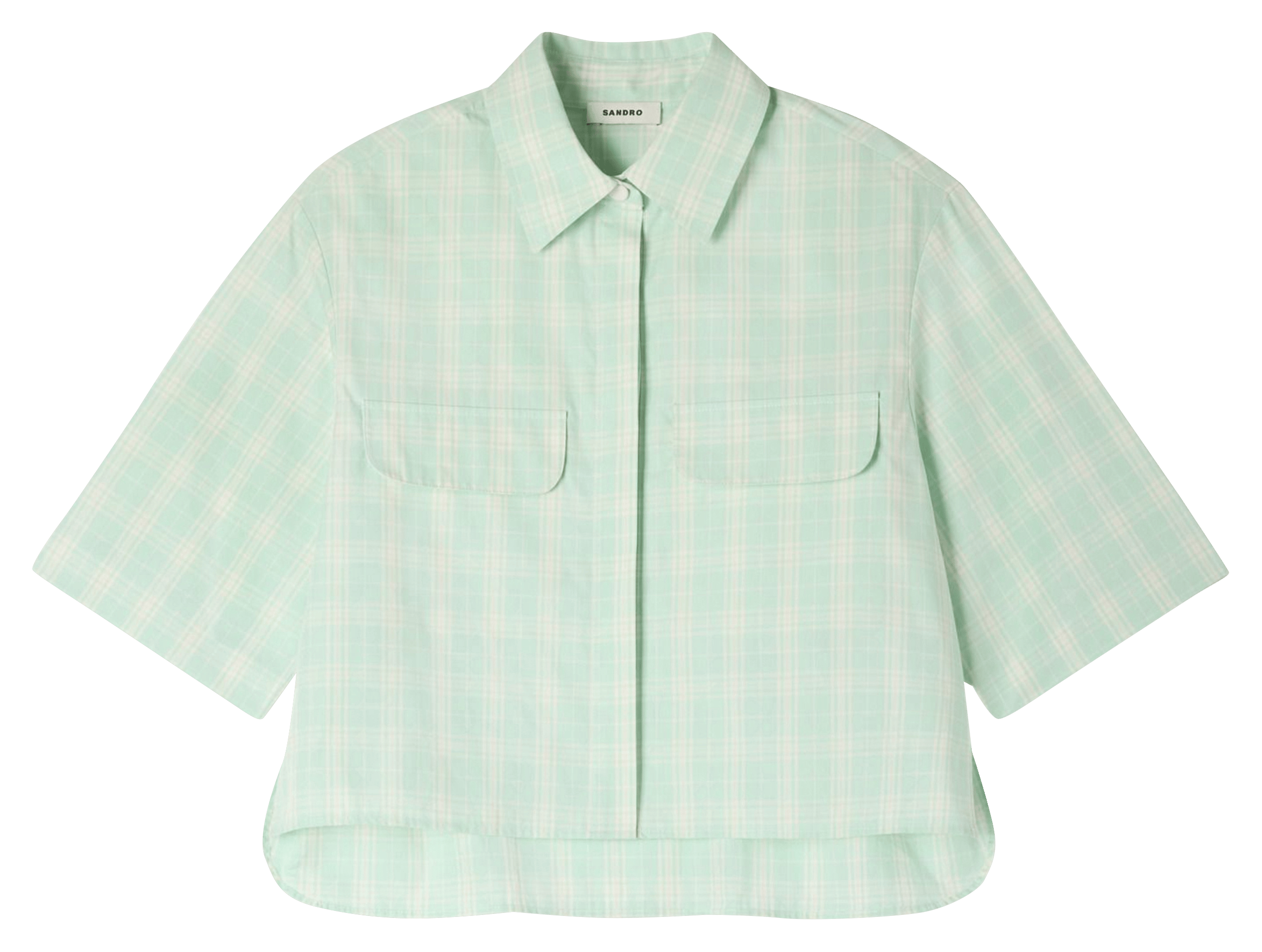 Chemmise à carreaux en coton SANDRO Vert