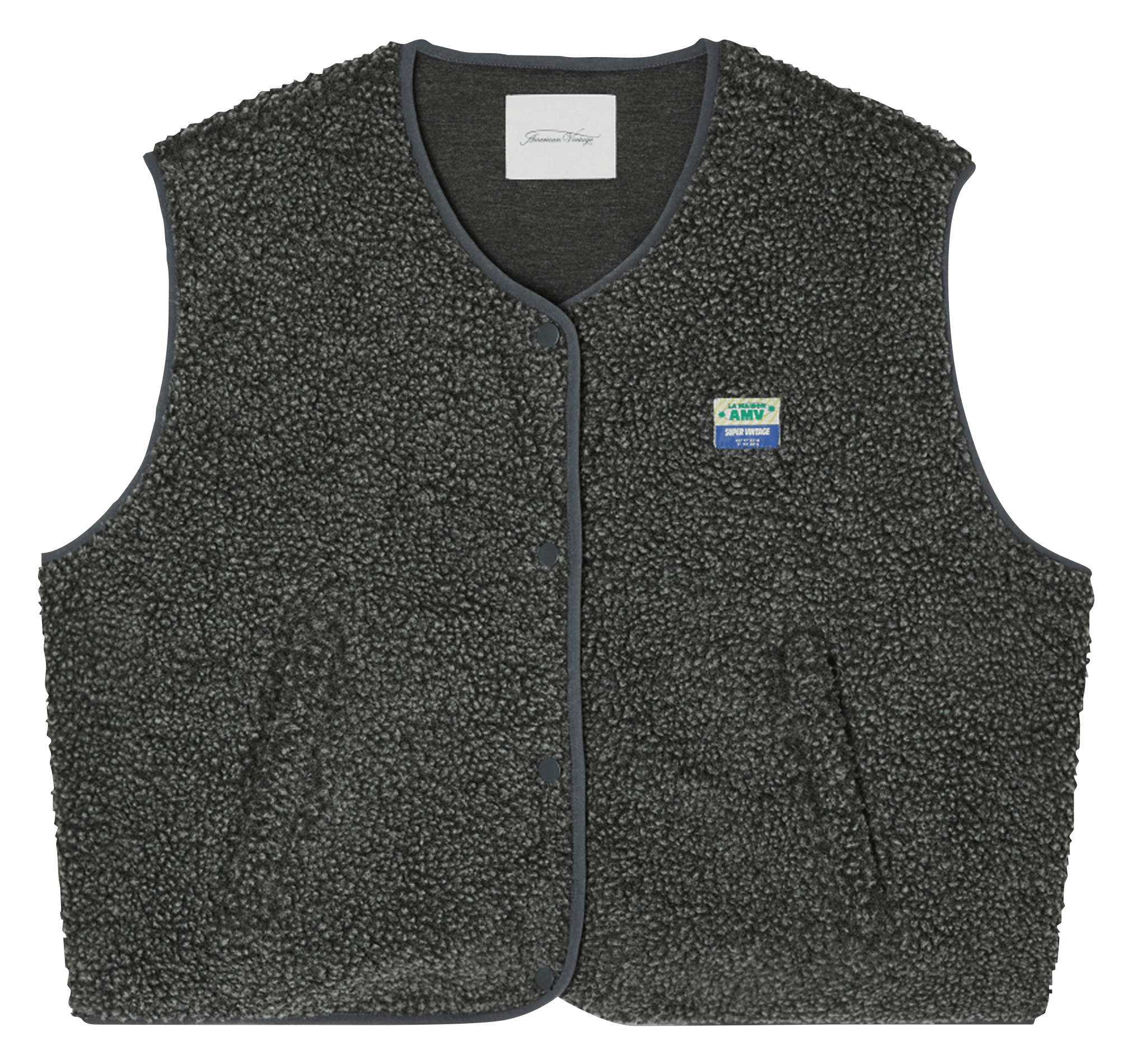 Gilet col rond molletonné sans manches hoktown AMERICAN VINTAGE Gris