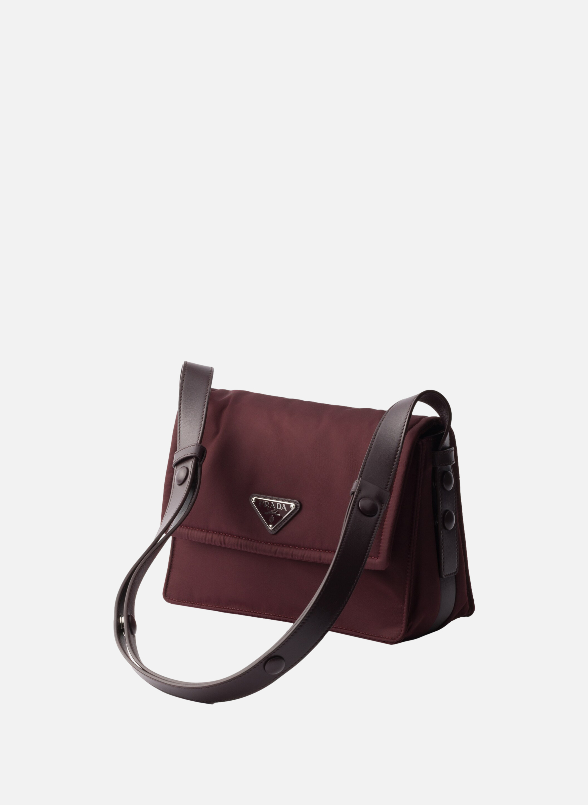 Petit sac porté épaule prada traveller en re-nylon PRADA Rouge