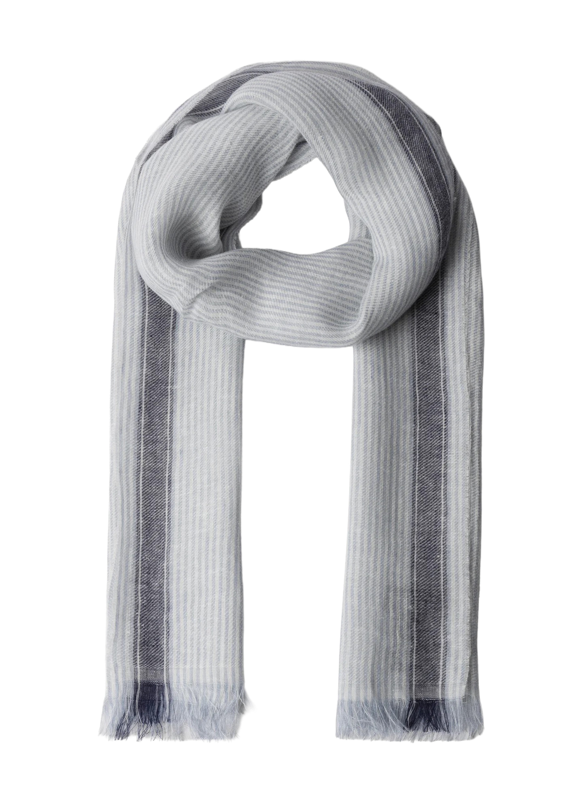 Striped linen scarf HACKETT Blue