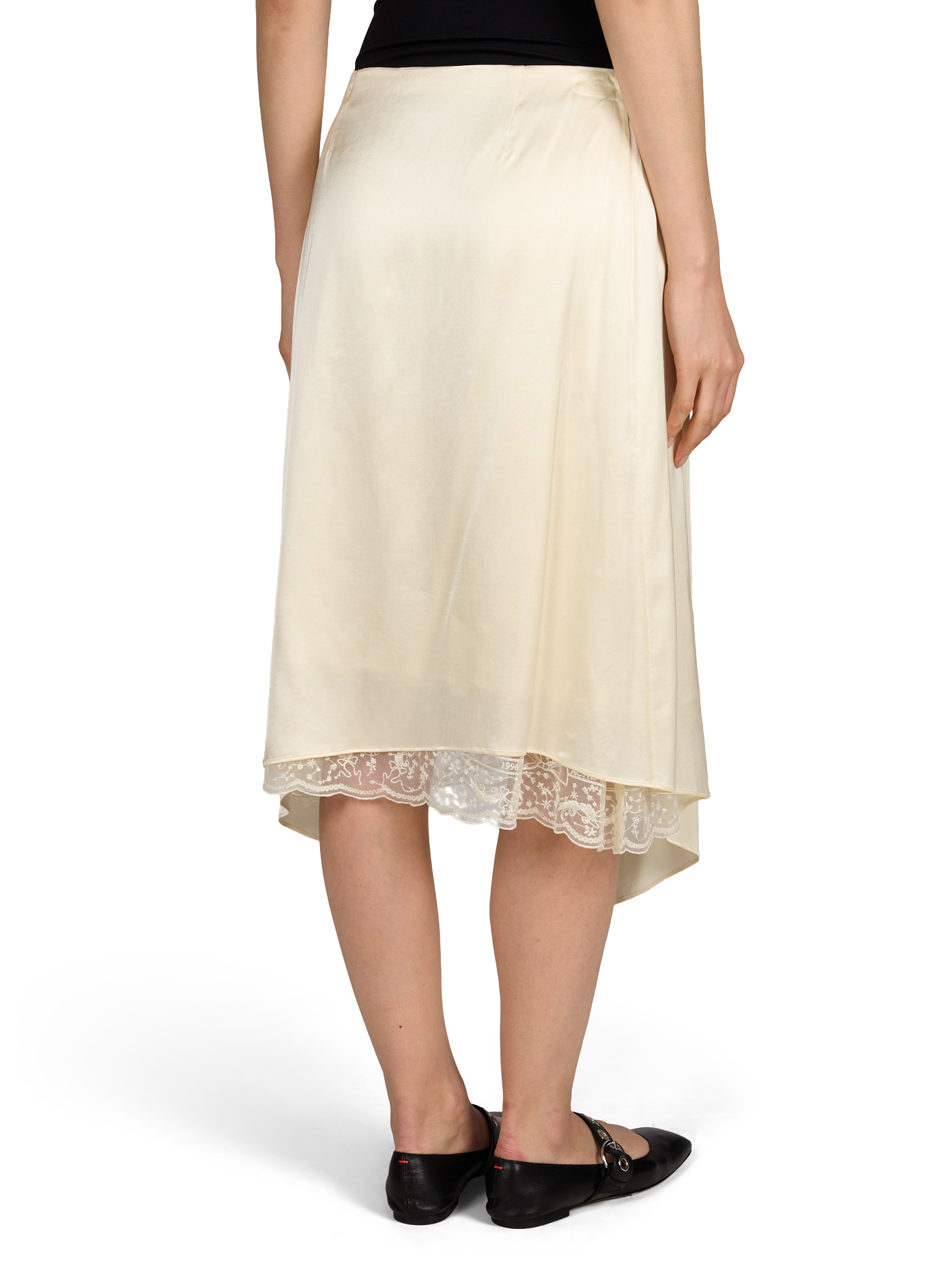 Satinrock mit asymmetrischer Spitze ACNE STUDIOS Weiss