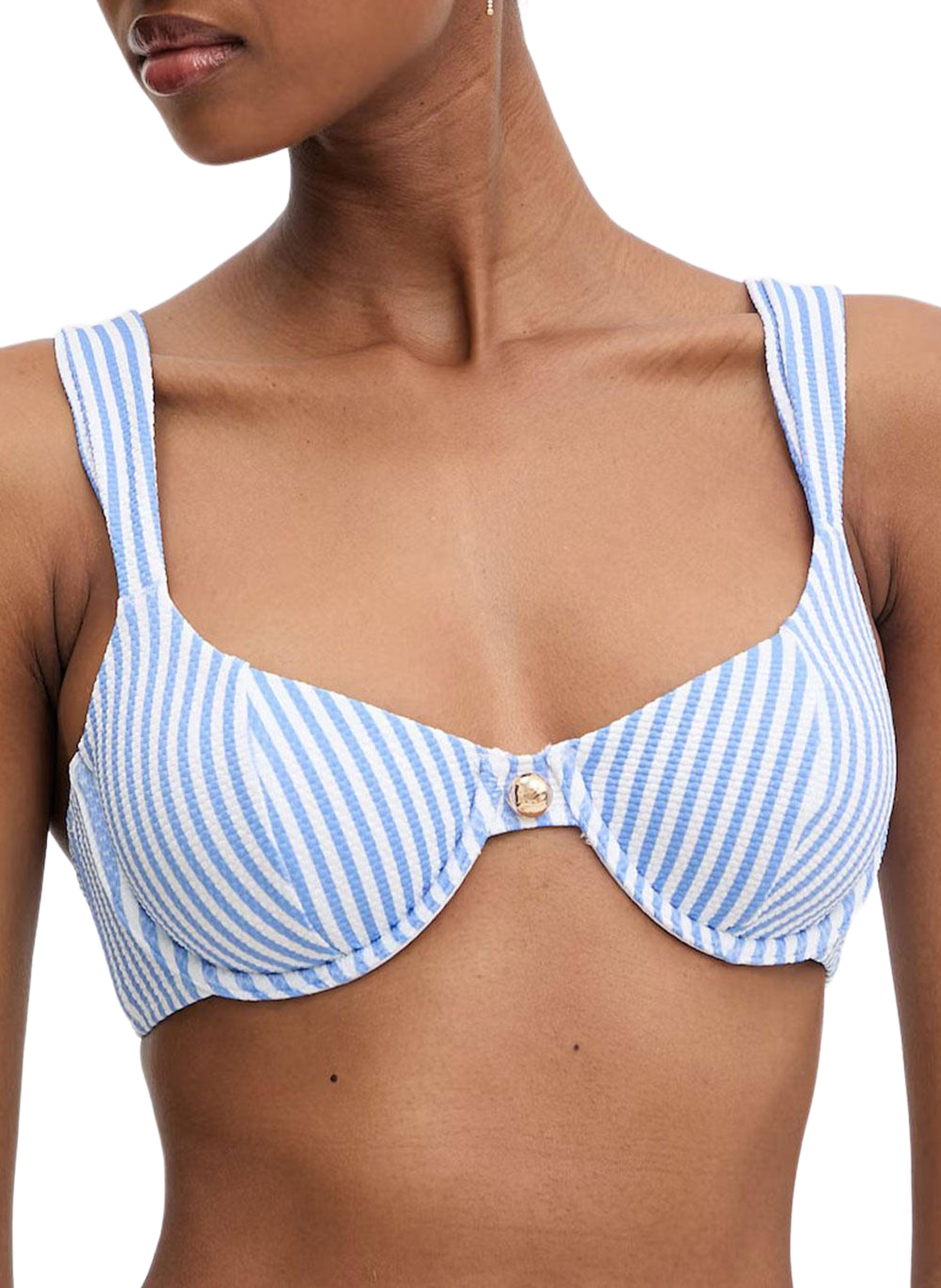 Haut de maillot de bain corbeille à rayures KARL LAGERFELD Bleu