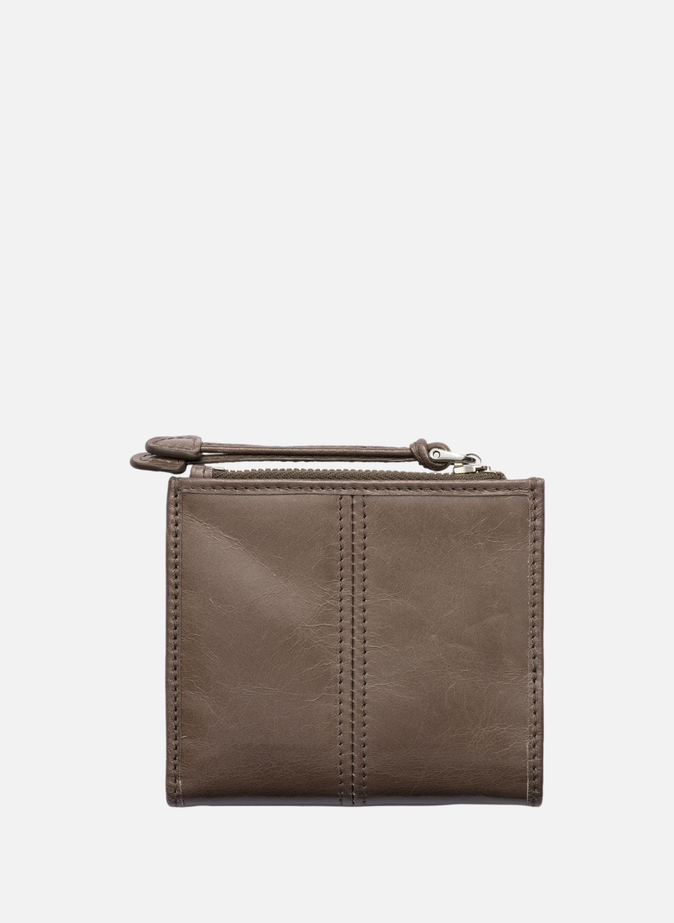 Petit portefeuille en cuir PRADA Gris