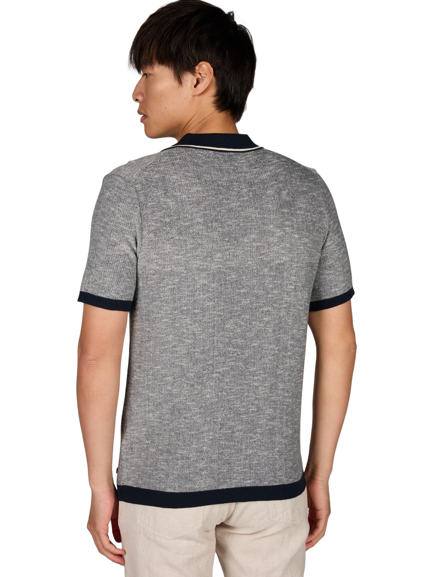 Polo in maglia con bordo contrastante in cotone PIERRE CARDIN Blu