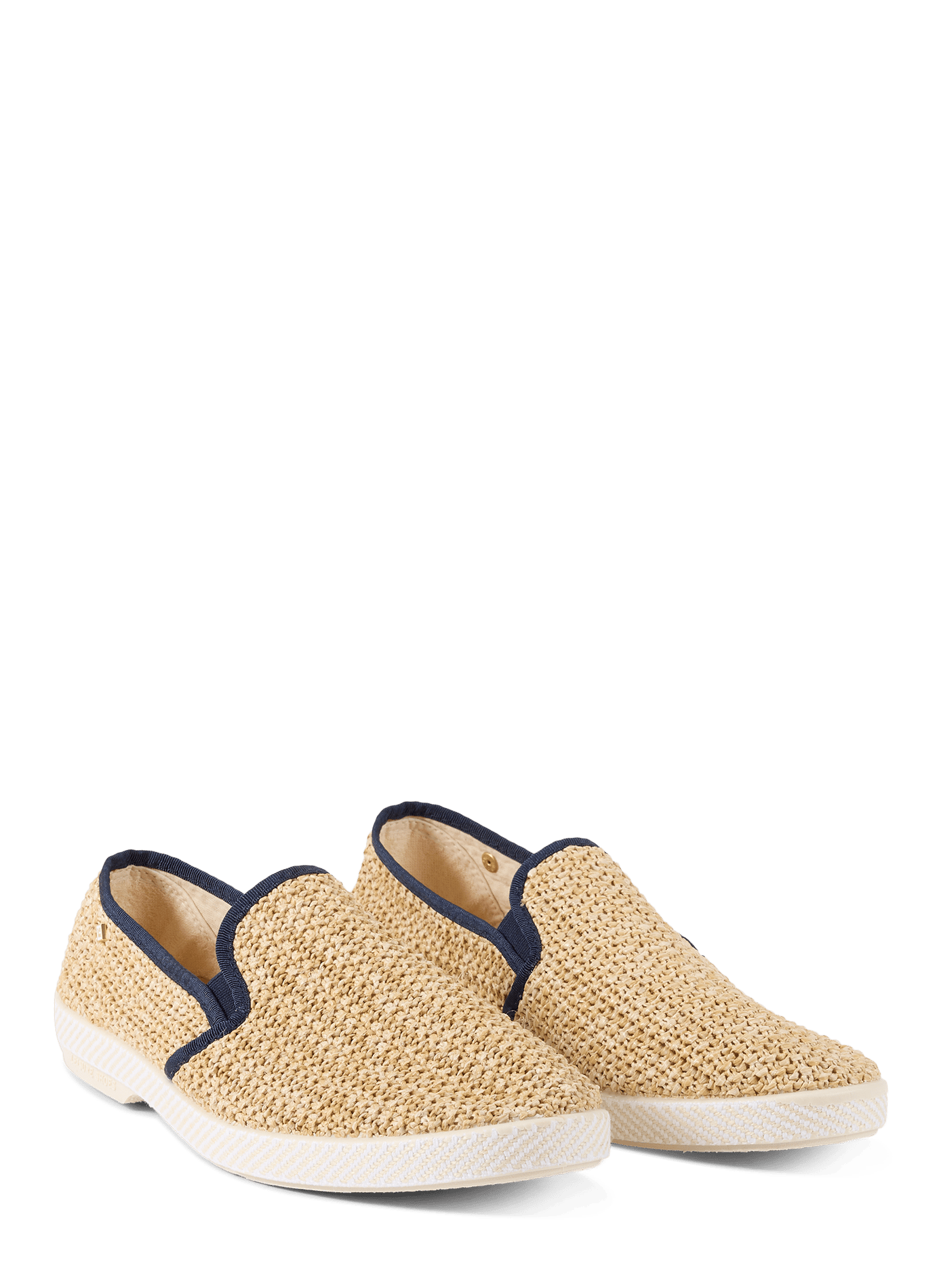Fabric moccasins with raffia effect RIVIERAS Beige