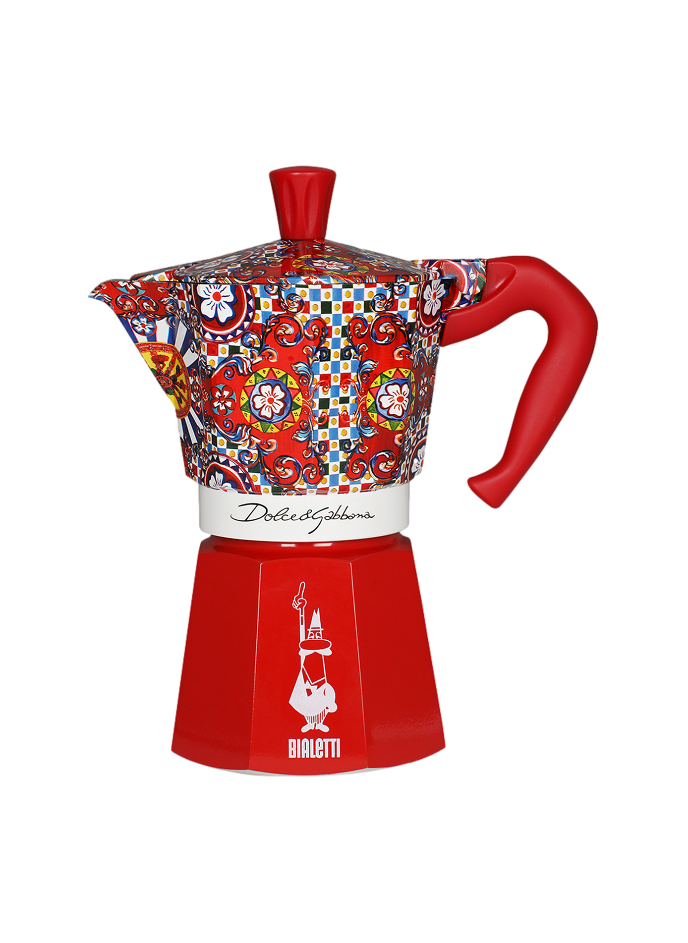 Moka Express Coffee Maker with Patterns BIALETTI Red