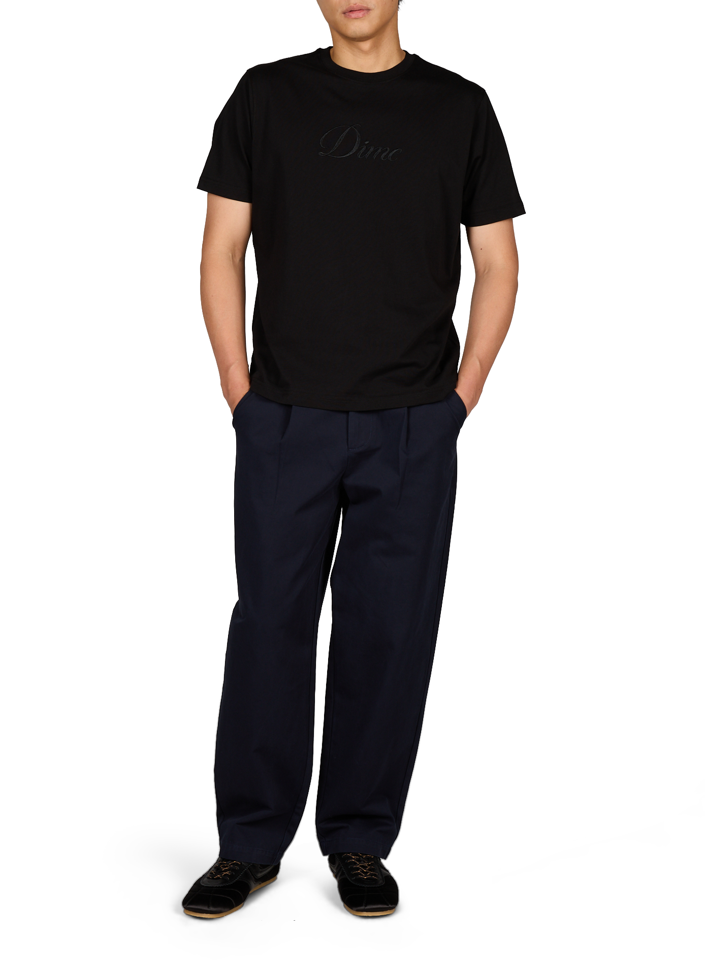 T-shirt brodé à manches courtes en coton DIME Noir