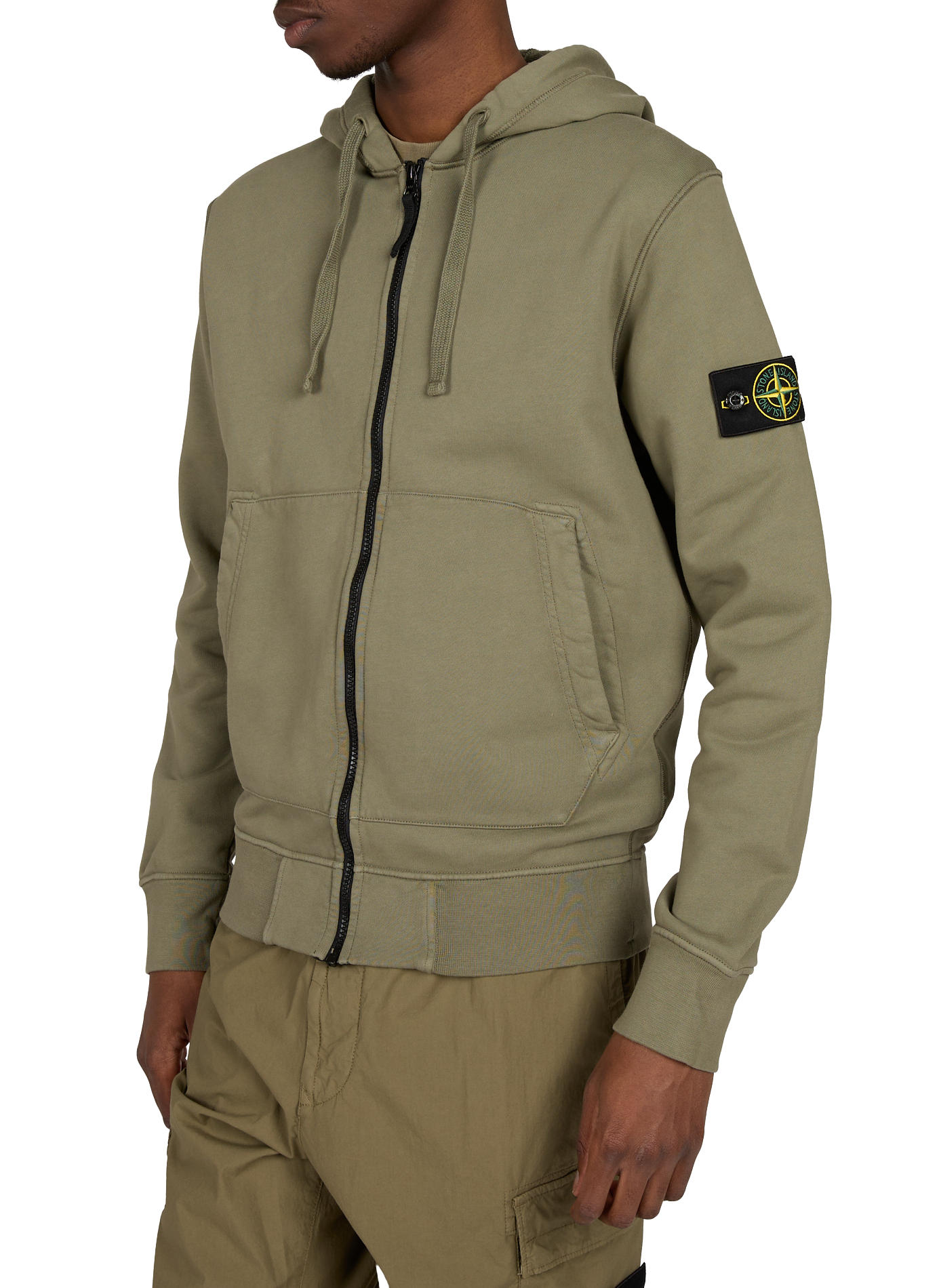 Zip-up hoodie STONE ISLAND Khaki
