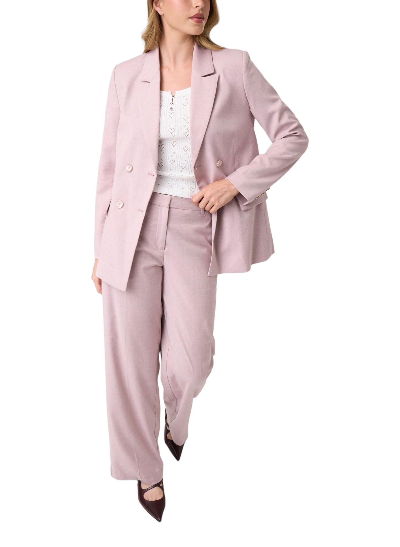Wide-leg trousers GUESS Pink