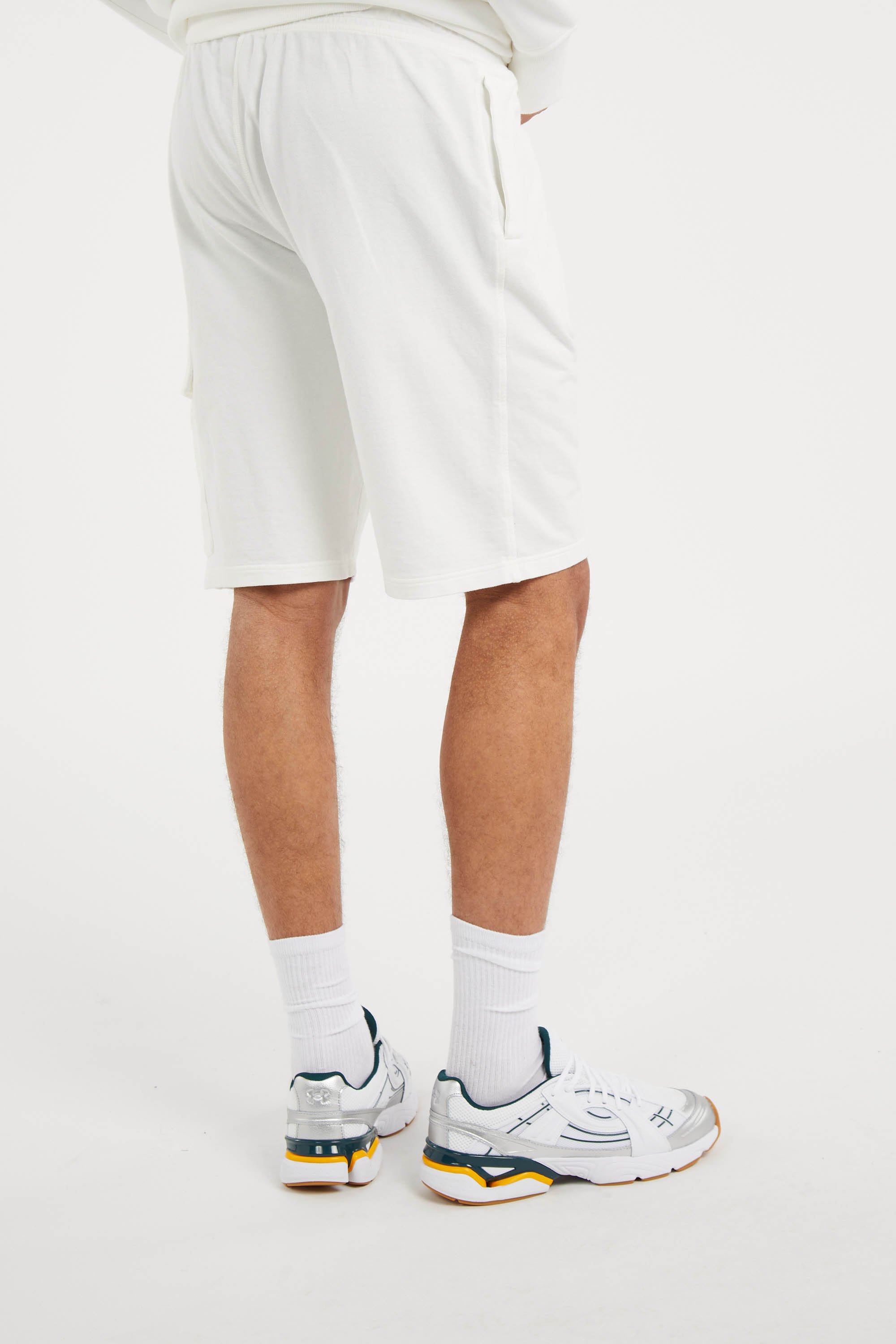 Short light fleece cargo lens sweatshorts CP COMPANY Blanc