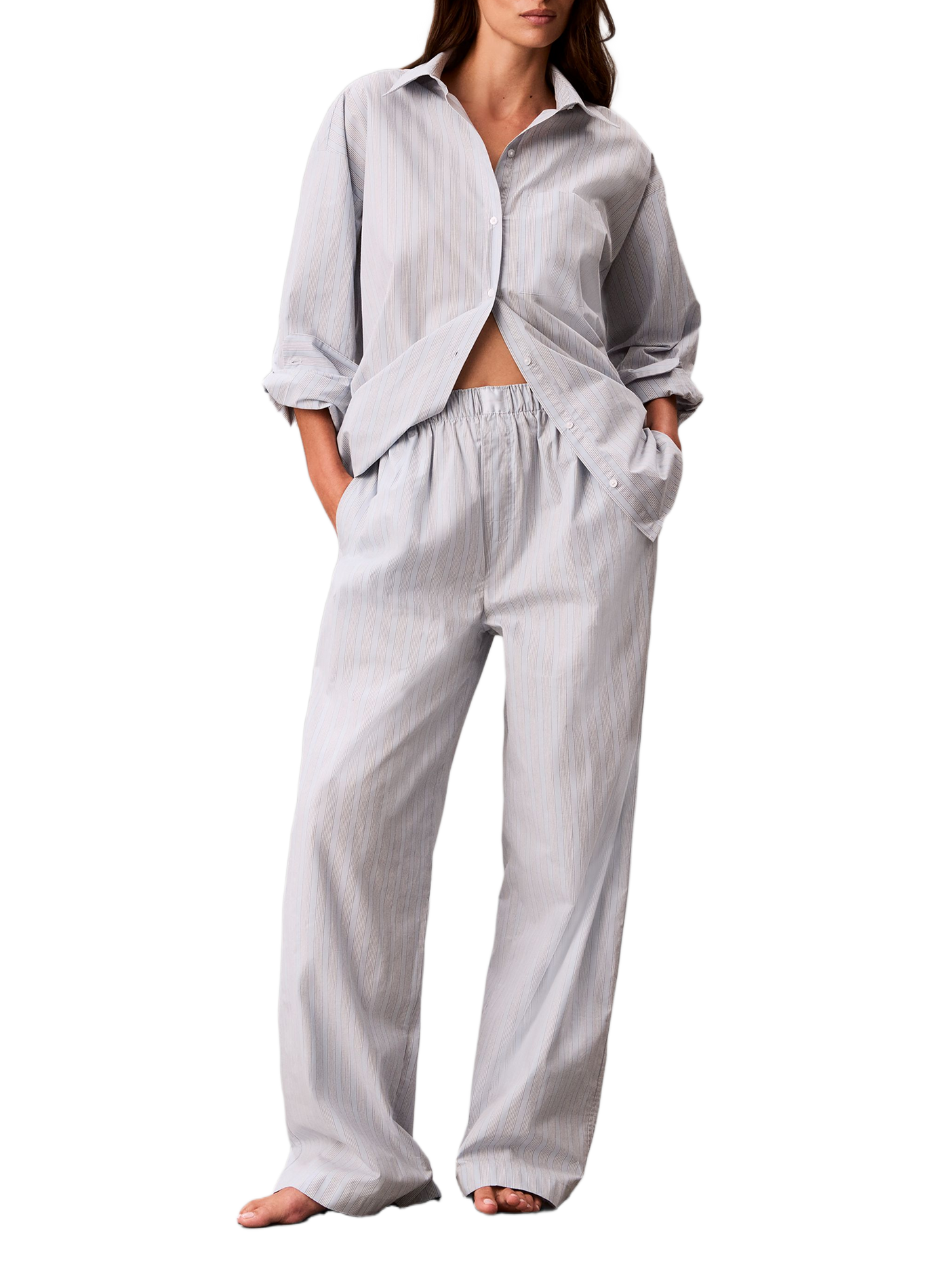 Pantalon de pyjama en coton CALVIN KLEIN Bleu