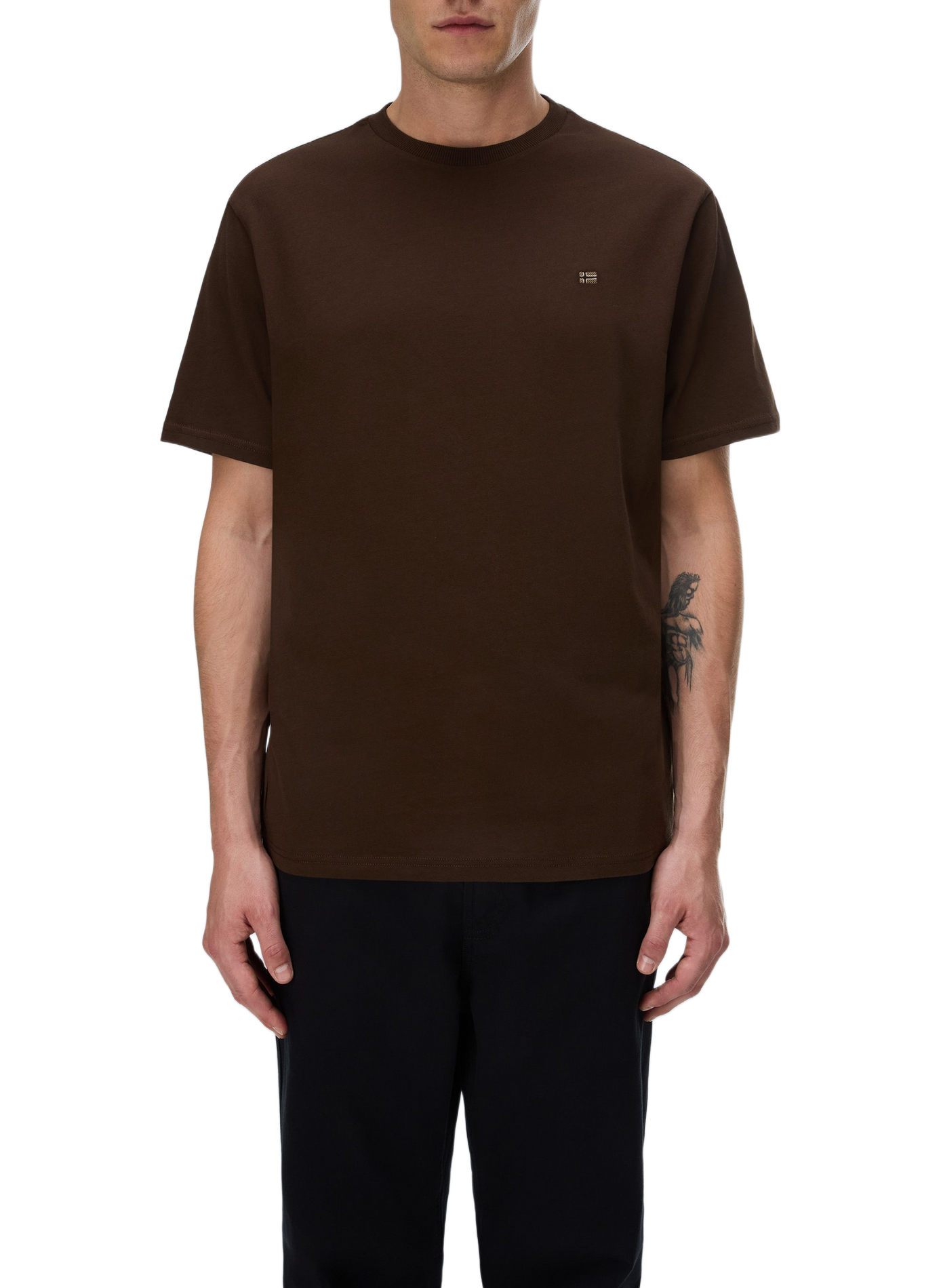 Round-neck cotton T-shirt NAPAPIJRI Brown