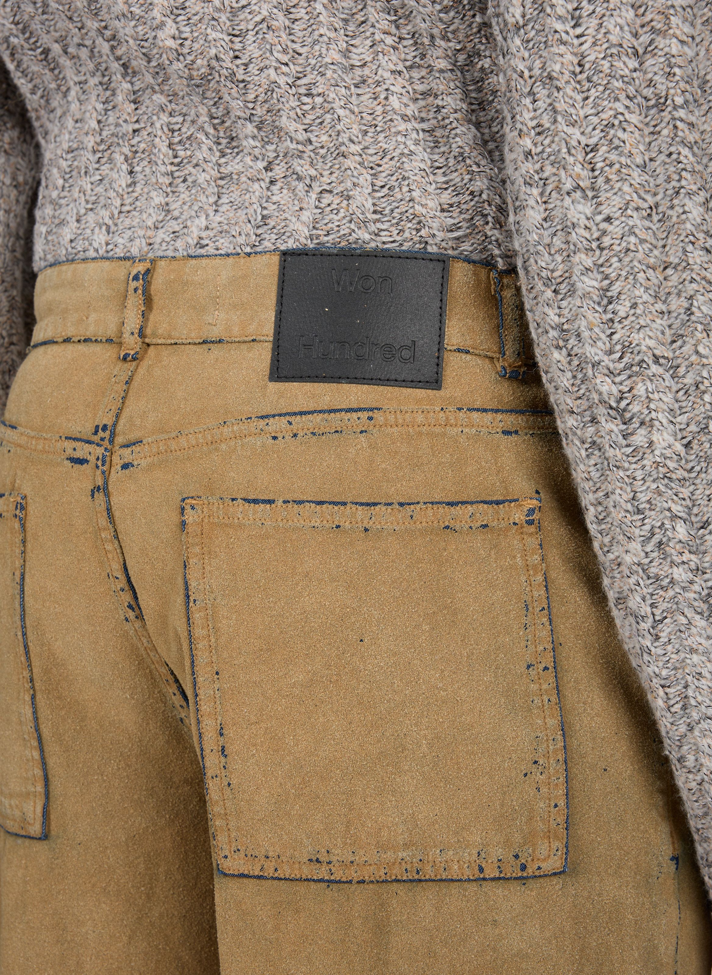 Wide-leg cotton-blend trousers | Beige WON HUNDRED Men