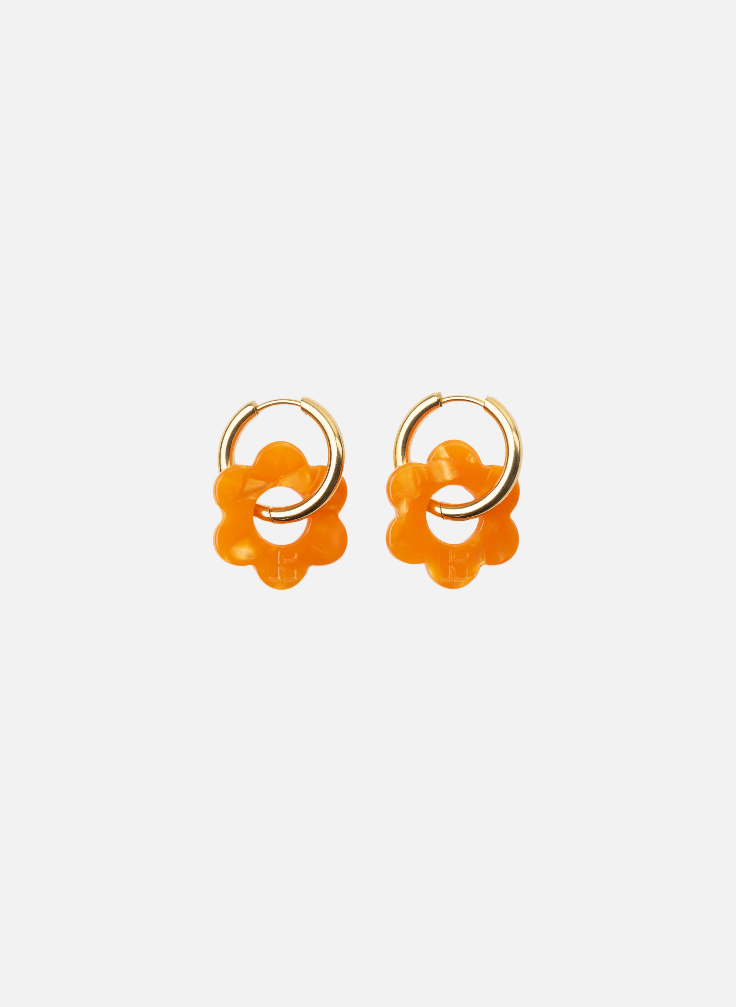 Boucles d'oreilles Baby Fleurette avec anneaux en acier inoxydable doré  Clémentine