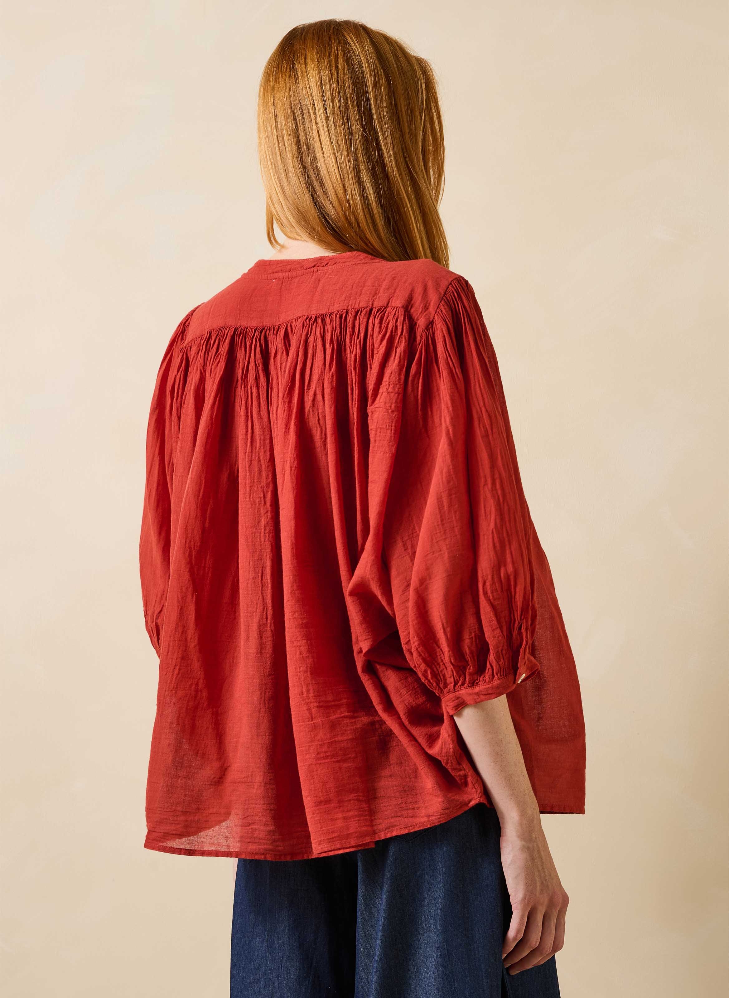 Oversized katoenen overhemd LA FEE MARABOUTEE Rood