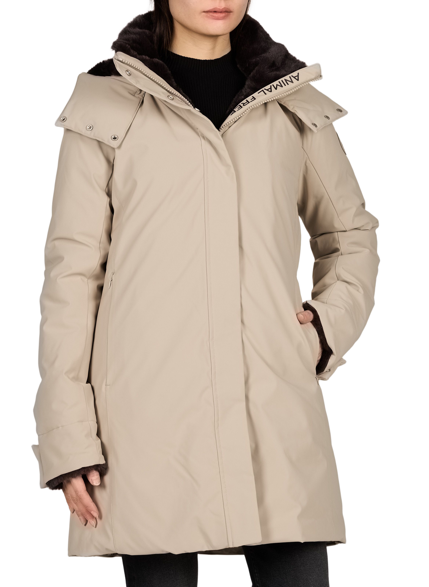 Straight hooded SAMANTAH puffer jacket SAVE THE DUCK Beige
