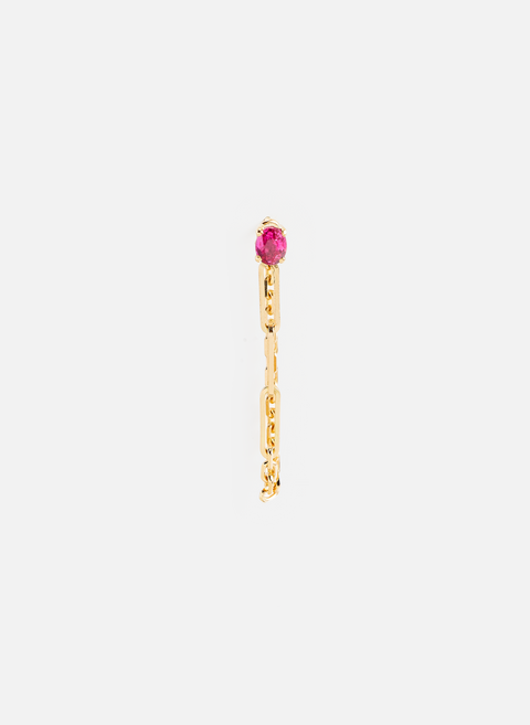 Solitaire earring in gold and ruby ​​RougeYVONNE LÉON 